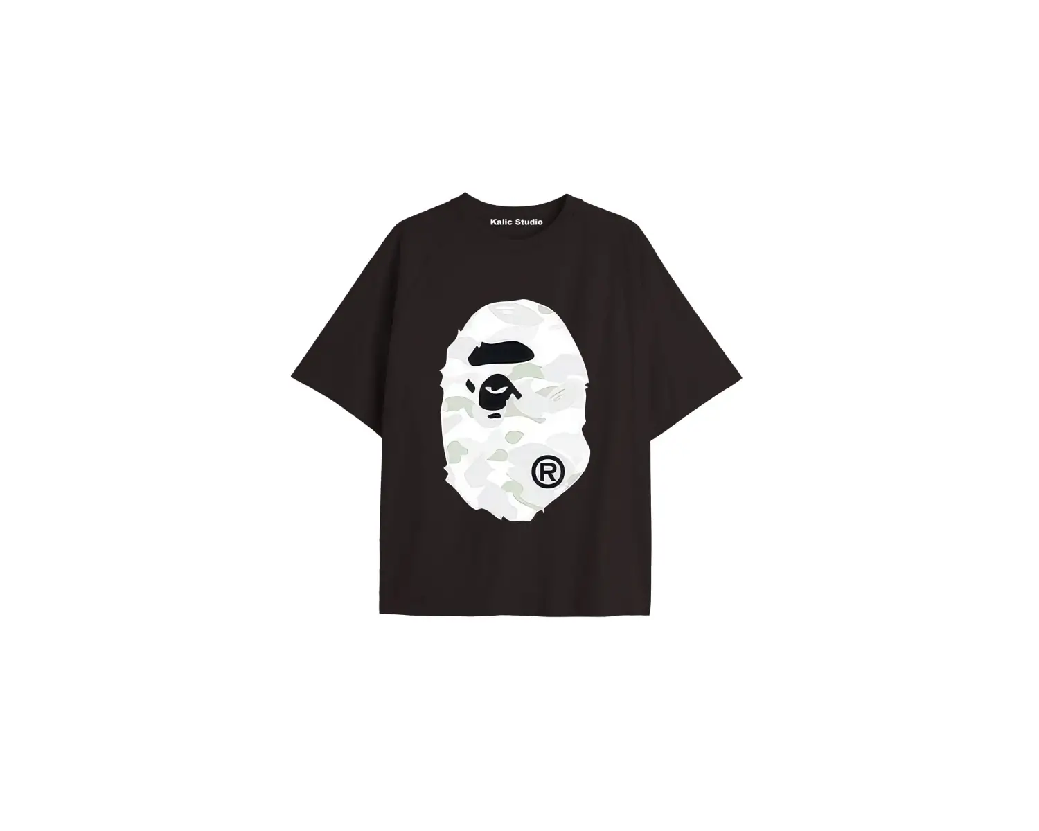 UNİSEX Bay Bape Desenli Siyah Yazlık T-shirt