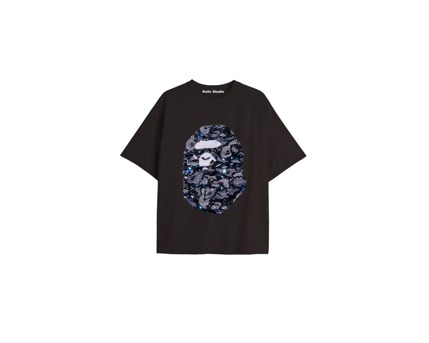 UNİSEX Bay Bape Desenli Siyah Yazlık T-shirt