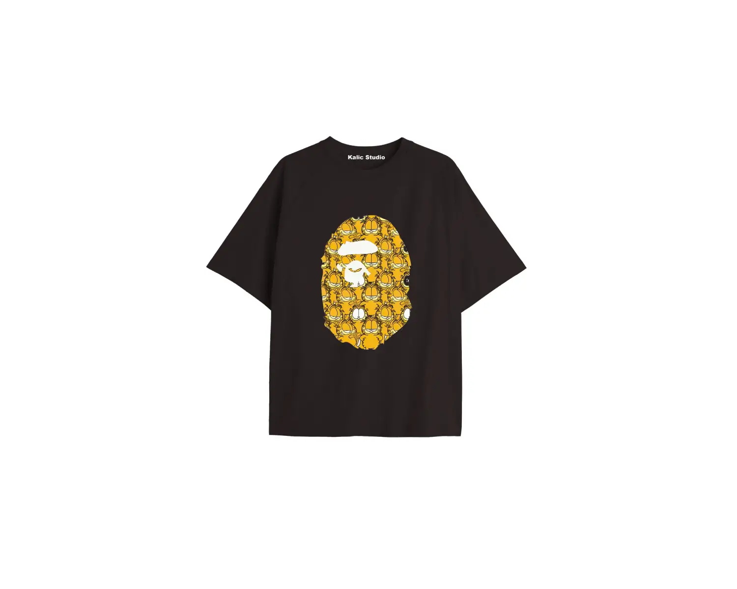 UNİSEX Bay Bape Desenli Siyah Yazlık T-shirt
