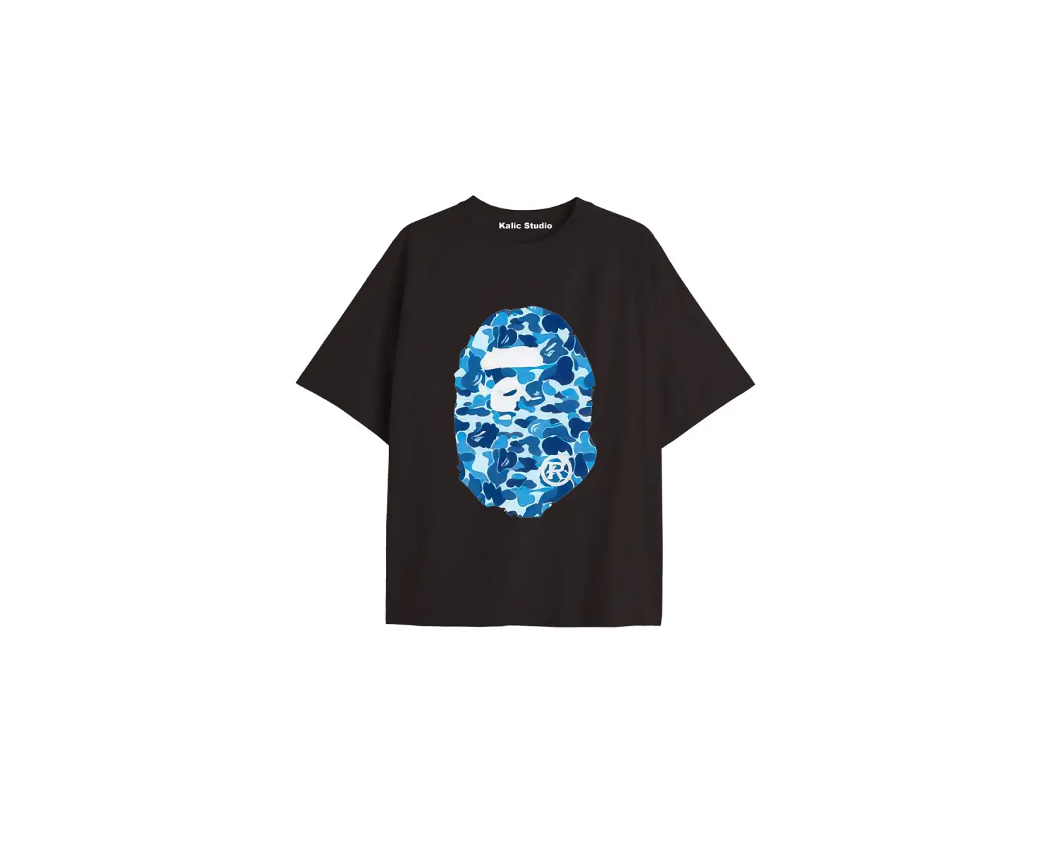 UNİSEX Bay Bape Desenli Siyah Yazlık T-shirt