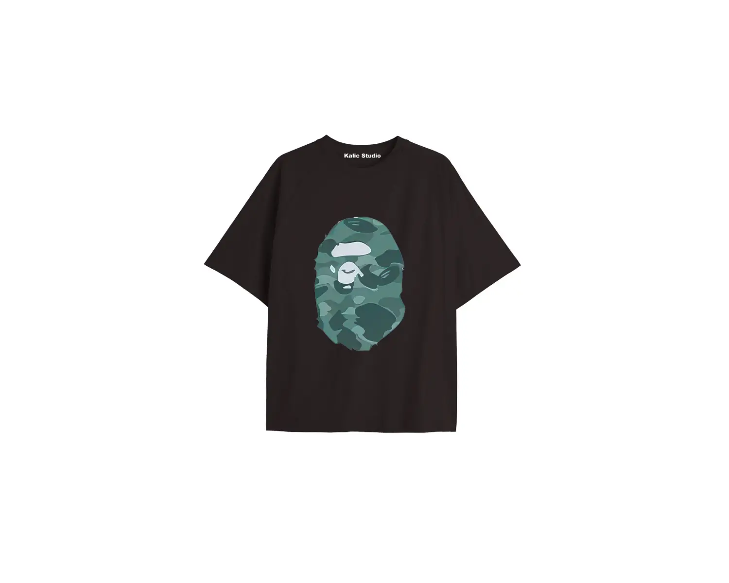 UNİSEX Bay Bape Desenli Siyah Yazlık T-shirt