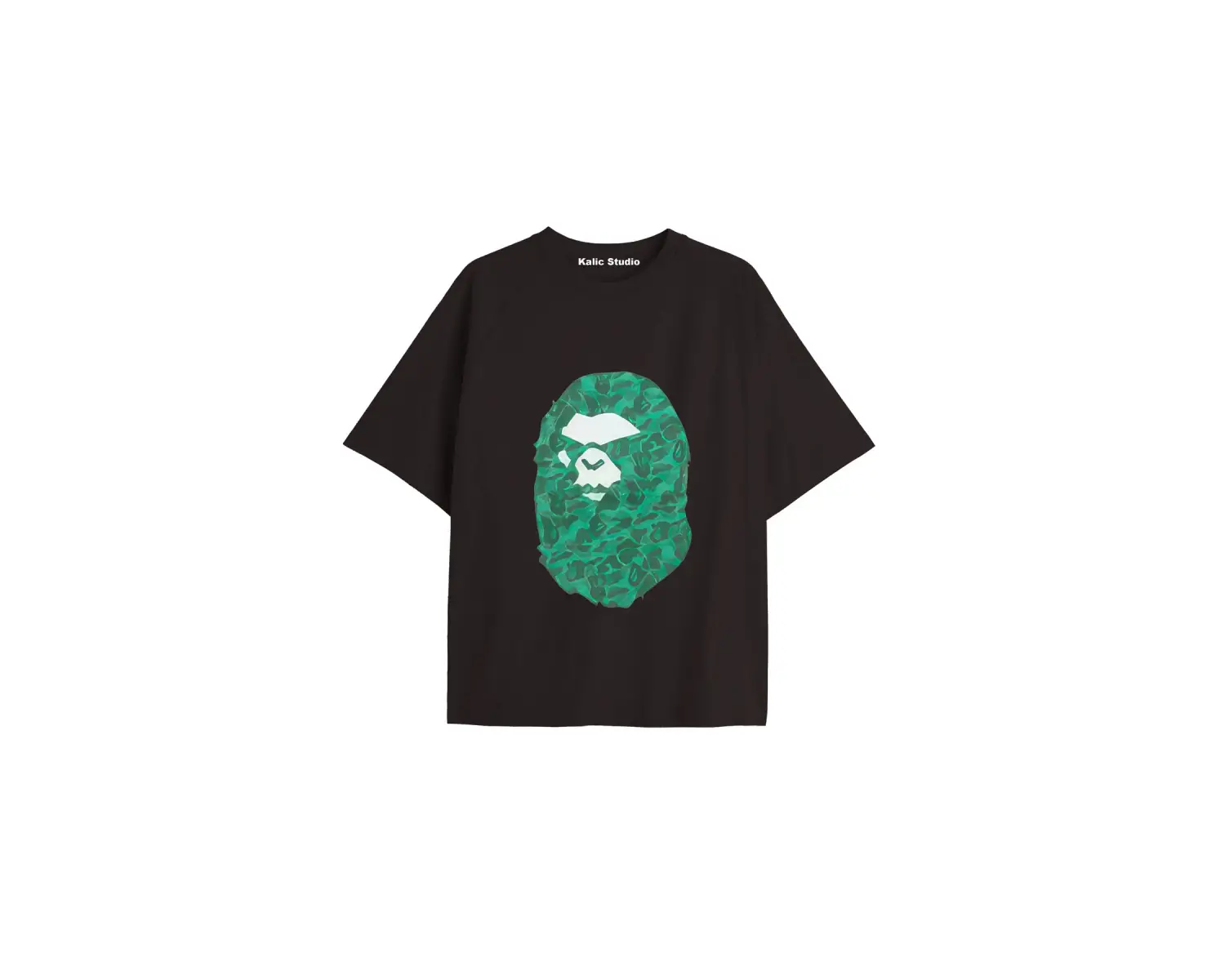 UNİSEX Bay Bape Desenli Siyah Yazlık T-shirt