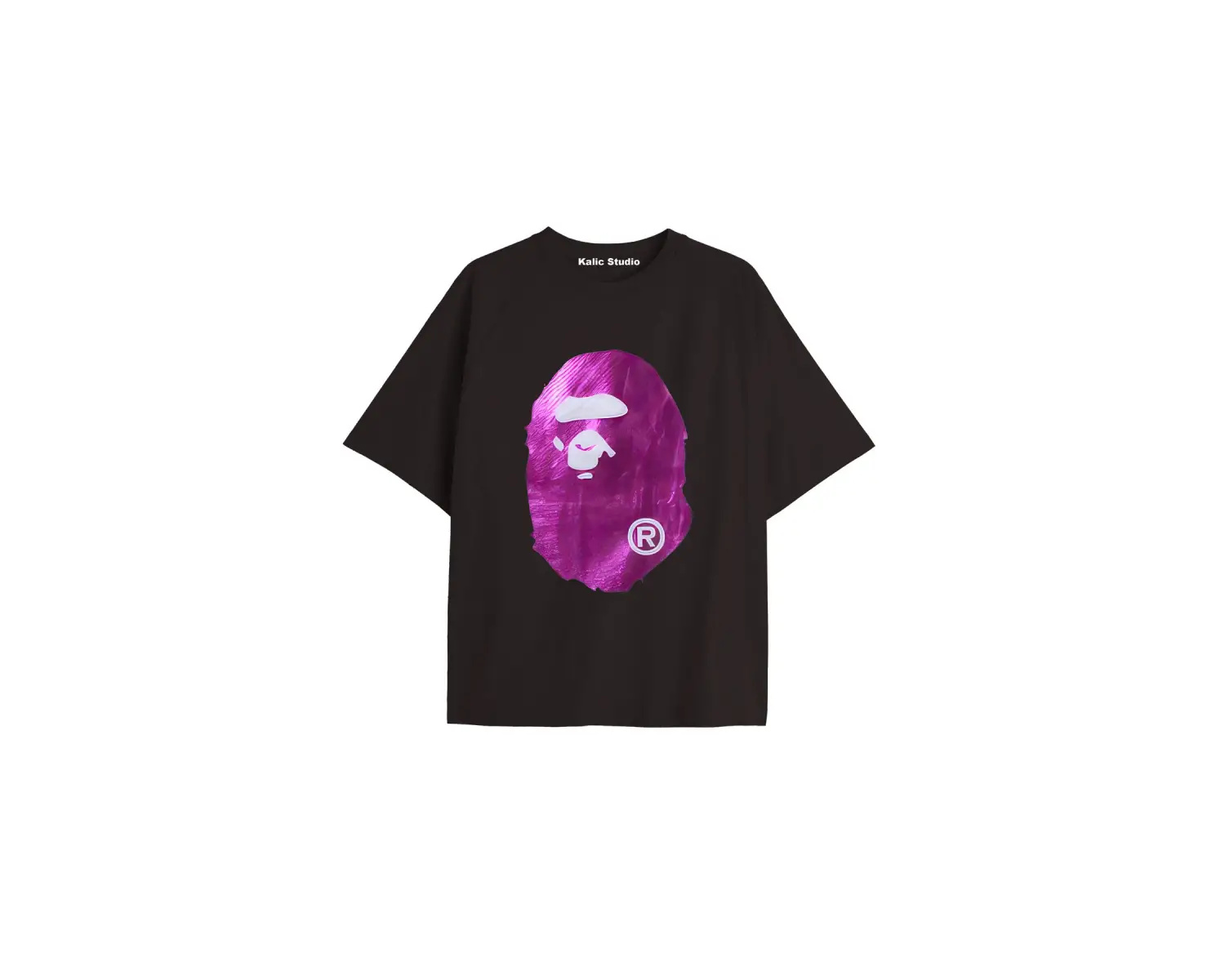 UNİSEX Bay Bape Desenli Siyah Yazlık T-shirt