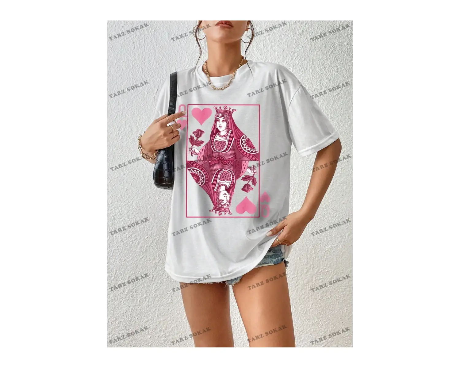 Unisex BAY  Goth Kadın Kafatası Desenli Damla Omuz T-shirt KOD-1366