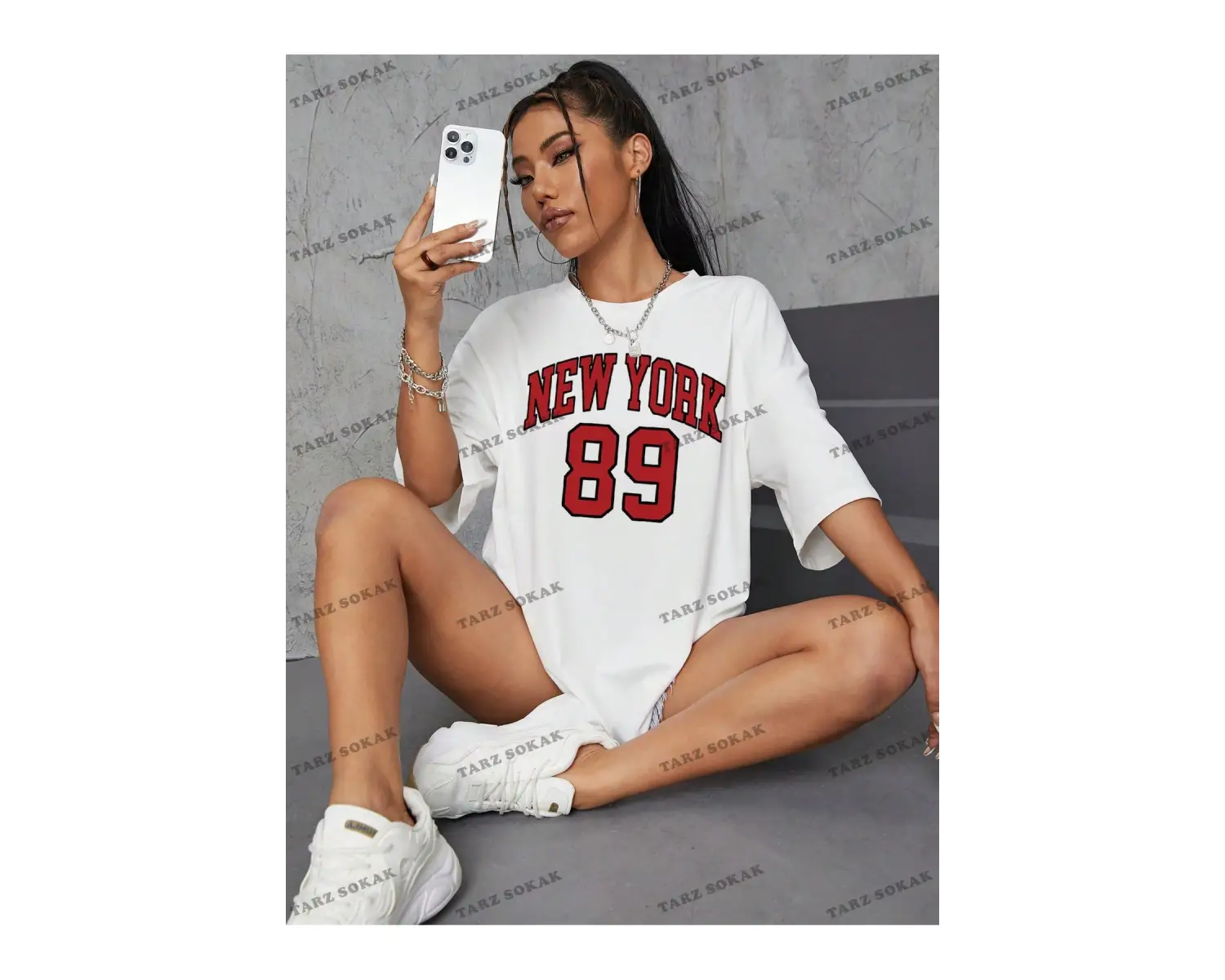 Unisex BAY  Goth Kadın Kafatası Desenli Damla Omuz T-shirt KOD-1367