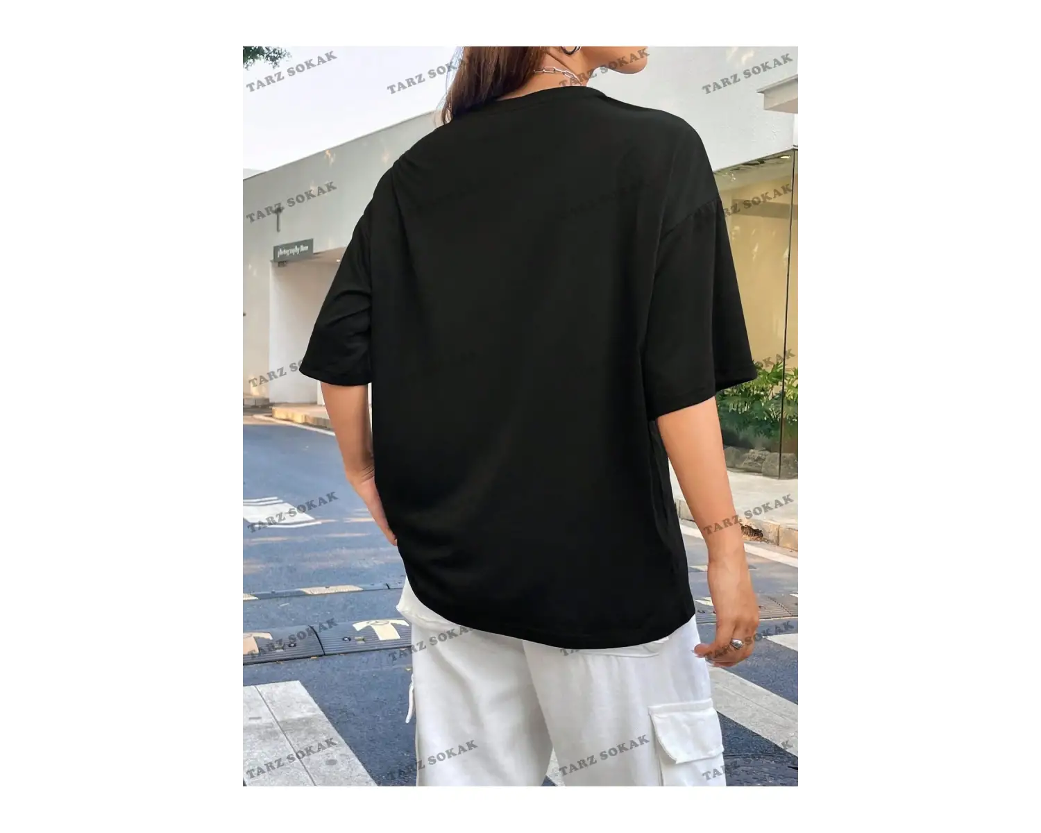 Unisex BAY  Goth Kadın Kafatası Desenli Damla Omuz T-shirt KOD-1368