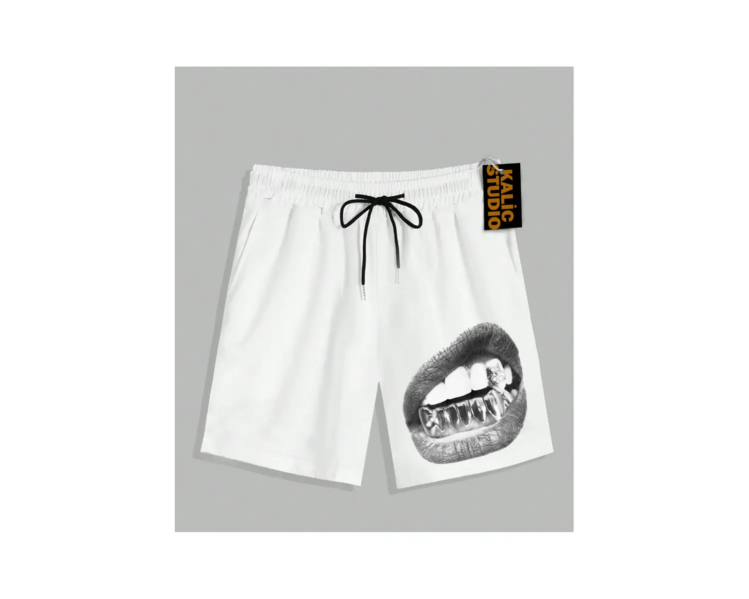 UNİSEX Bay Grillz Desenli Beyaz Yazlık ŞORT