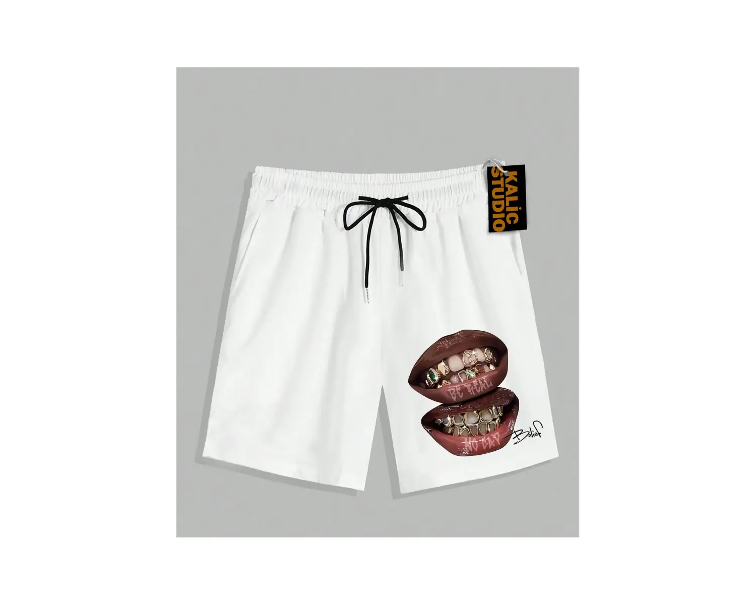 UNİSEX Bay Grillz Desenli Beyaz Yazlık ŞORT