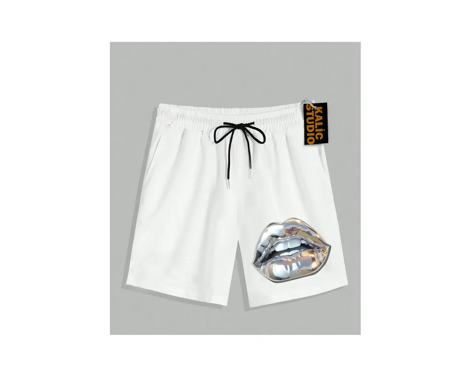 UNİSEX Bay Grillz Desenli Beyaz Yazlık ŞORT