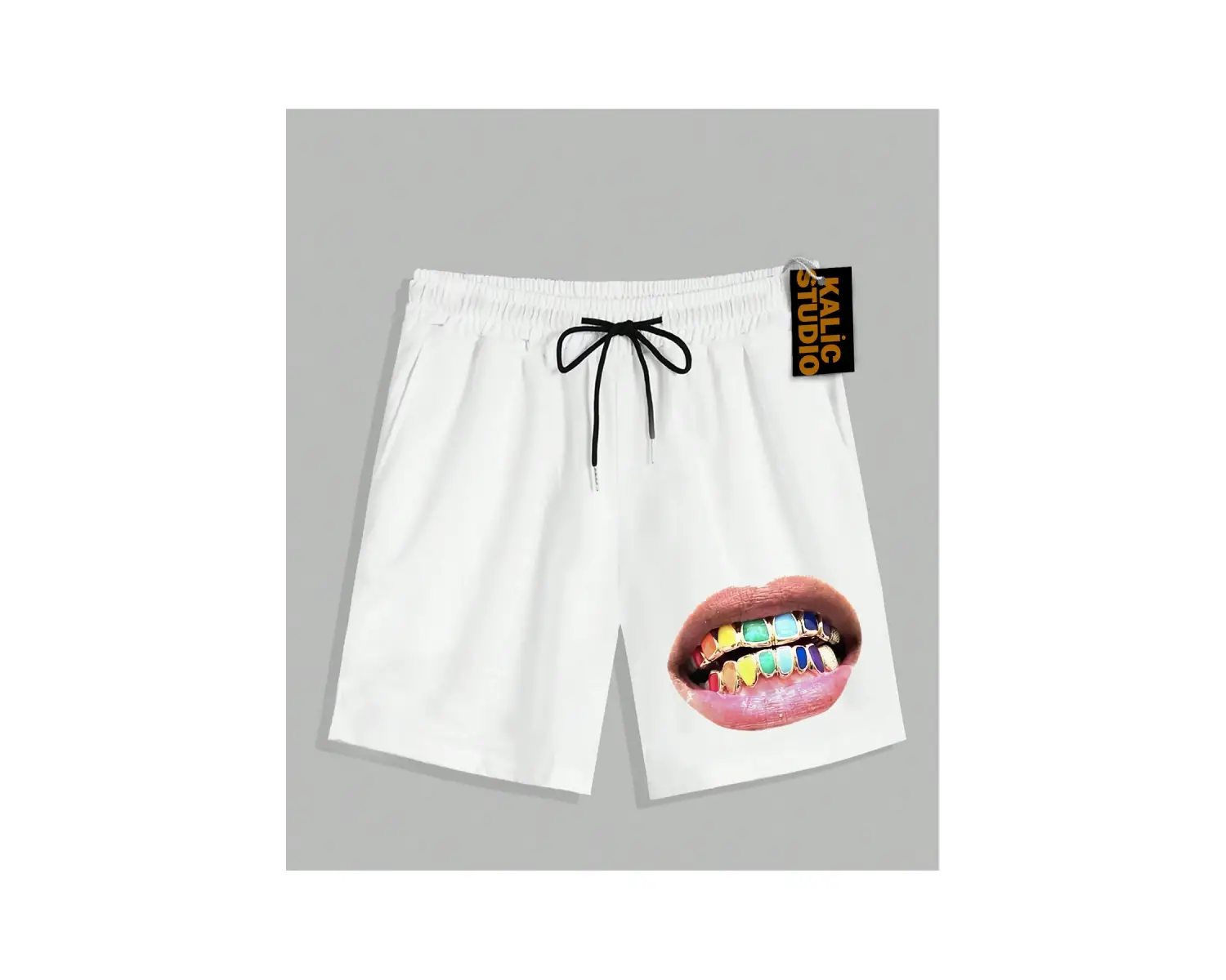 UNİSEX Bay Grillz Desenli Beyaz Yazlık ŞORT