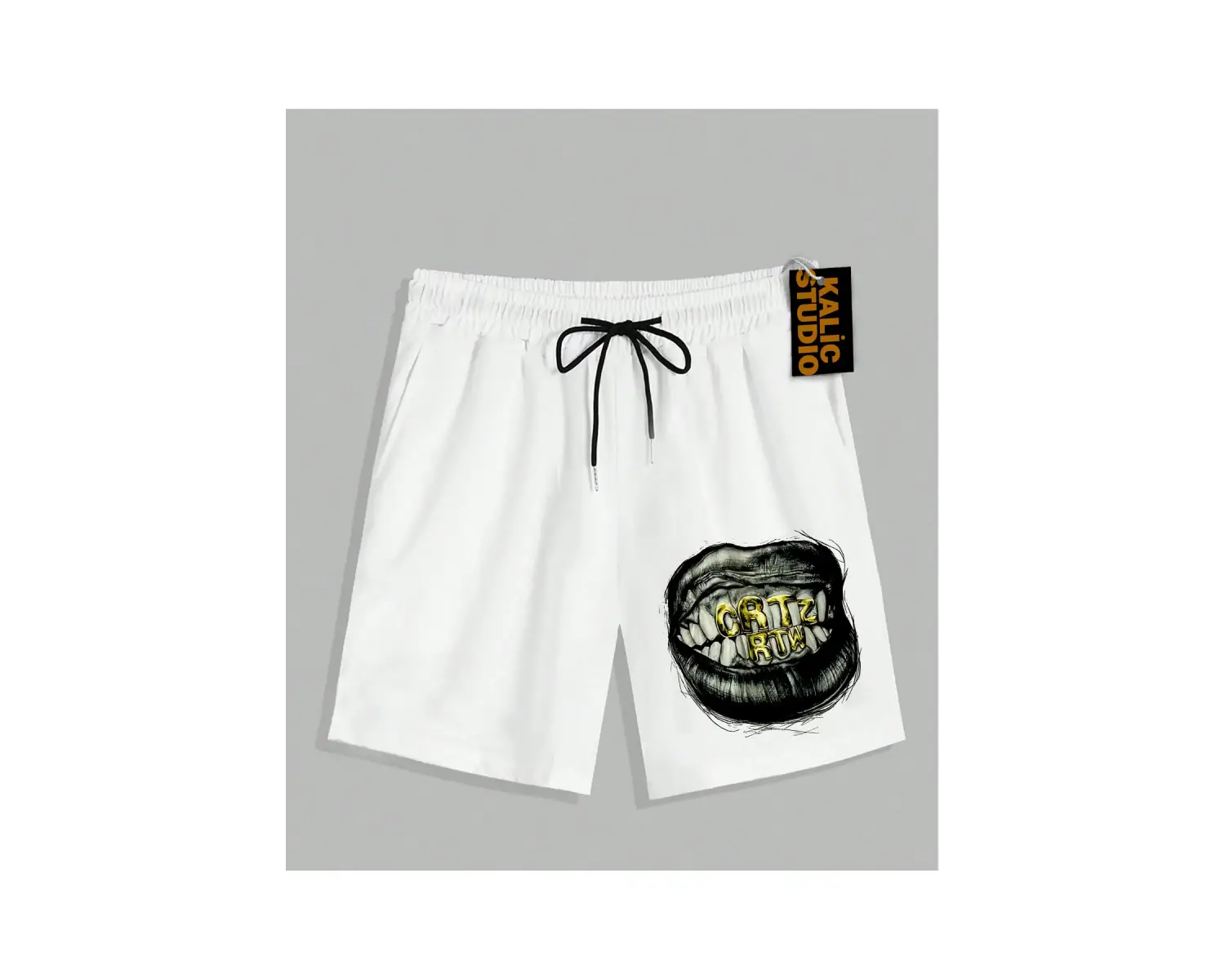 UNİSEX Bay Grillz Desenli Beyaz Yazlık ŞORT