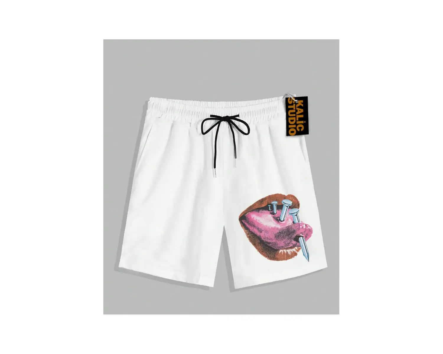 UNİSEX Bay Grillz Desenli Beyaz Yazlık ŞORT