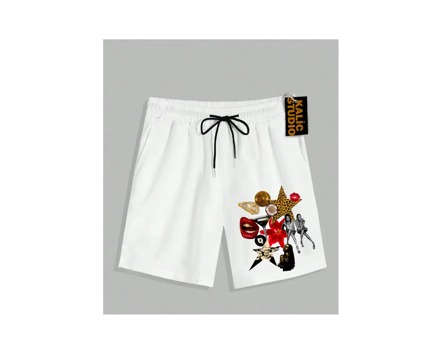 UNİSEX Bay Grillz Desenli Beyaz Yazlık ŞORT