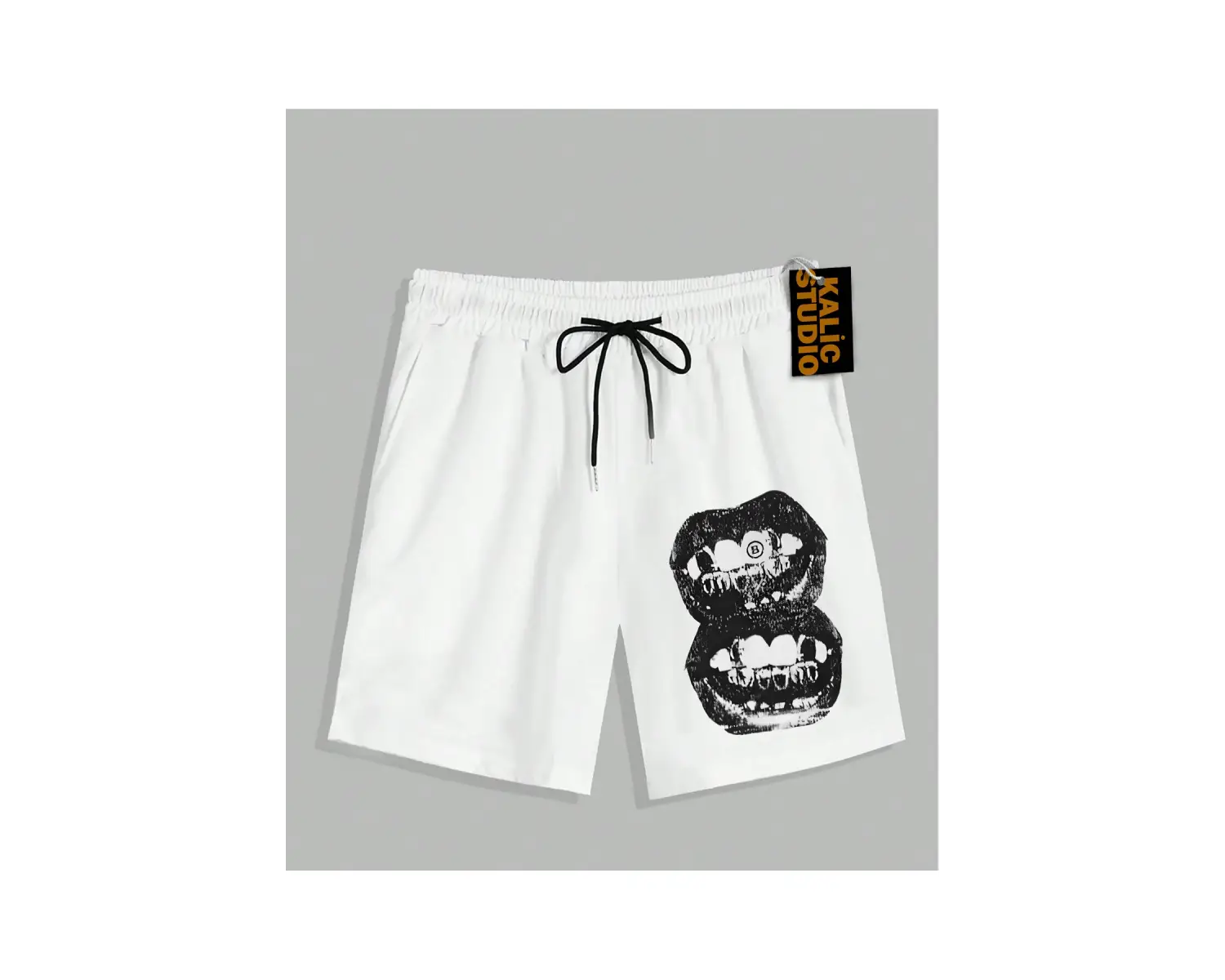 UNİSEX Bay Grillz Desenli Beyaz Yazlık ŞORT