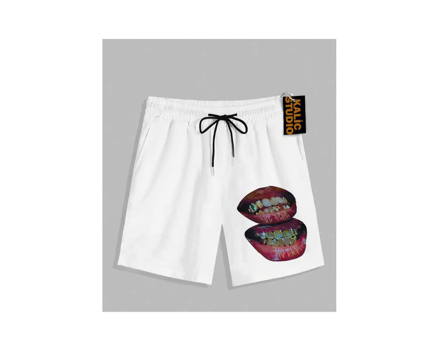 UNİSEX Bay Grillz Desenli Beyaz Yazlık ŞORT