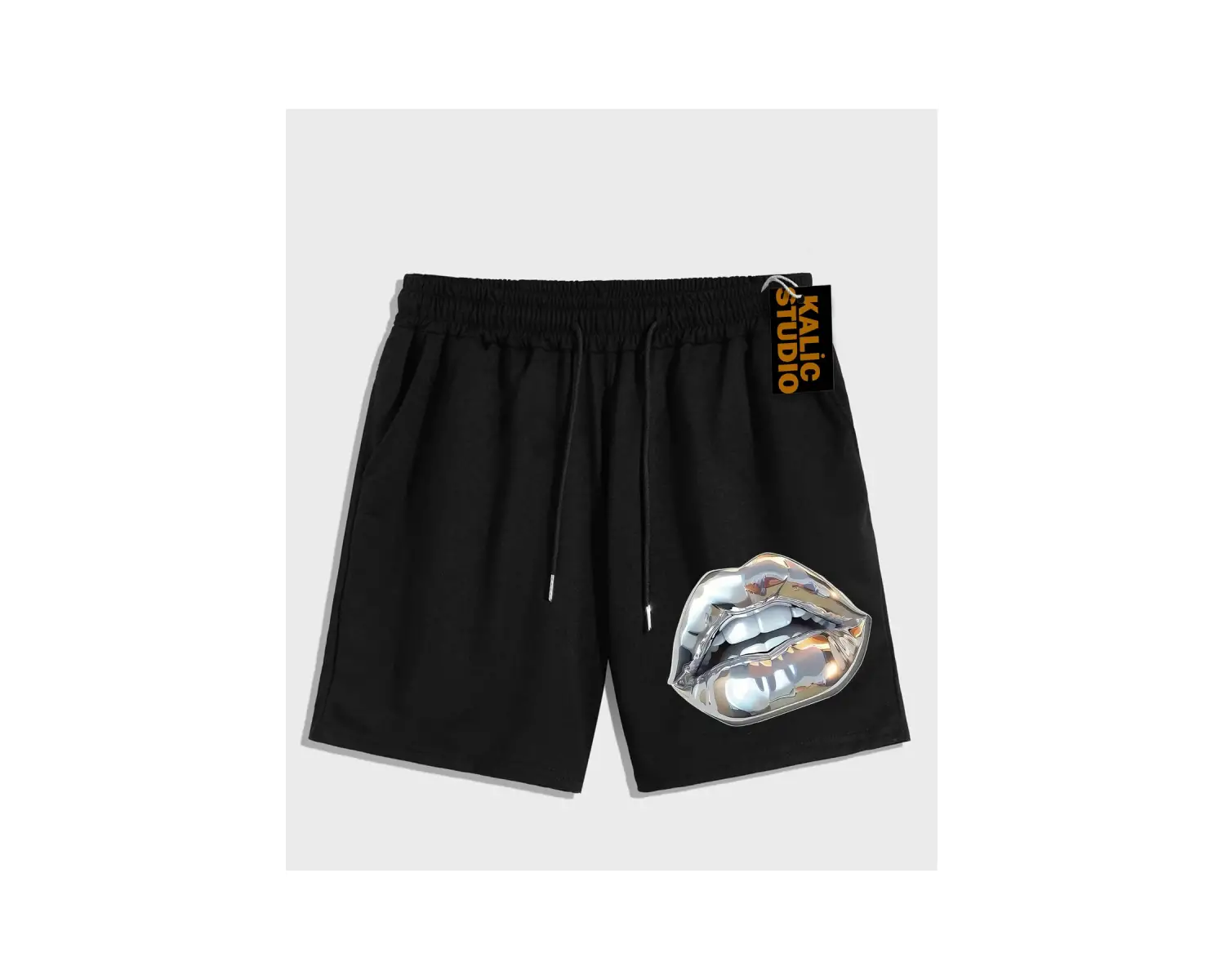 UNİSEX Bay Grillz Desenli Siyah Yazlık ŞORT