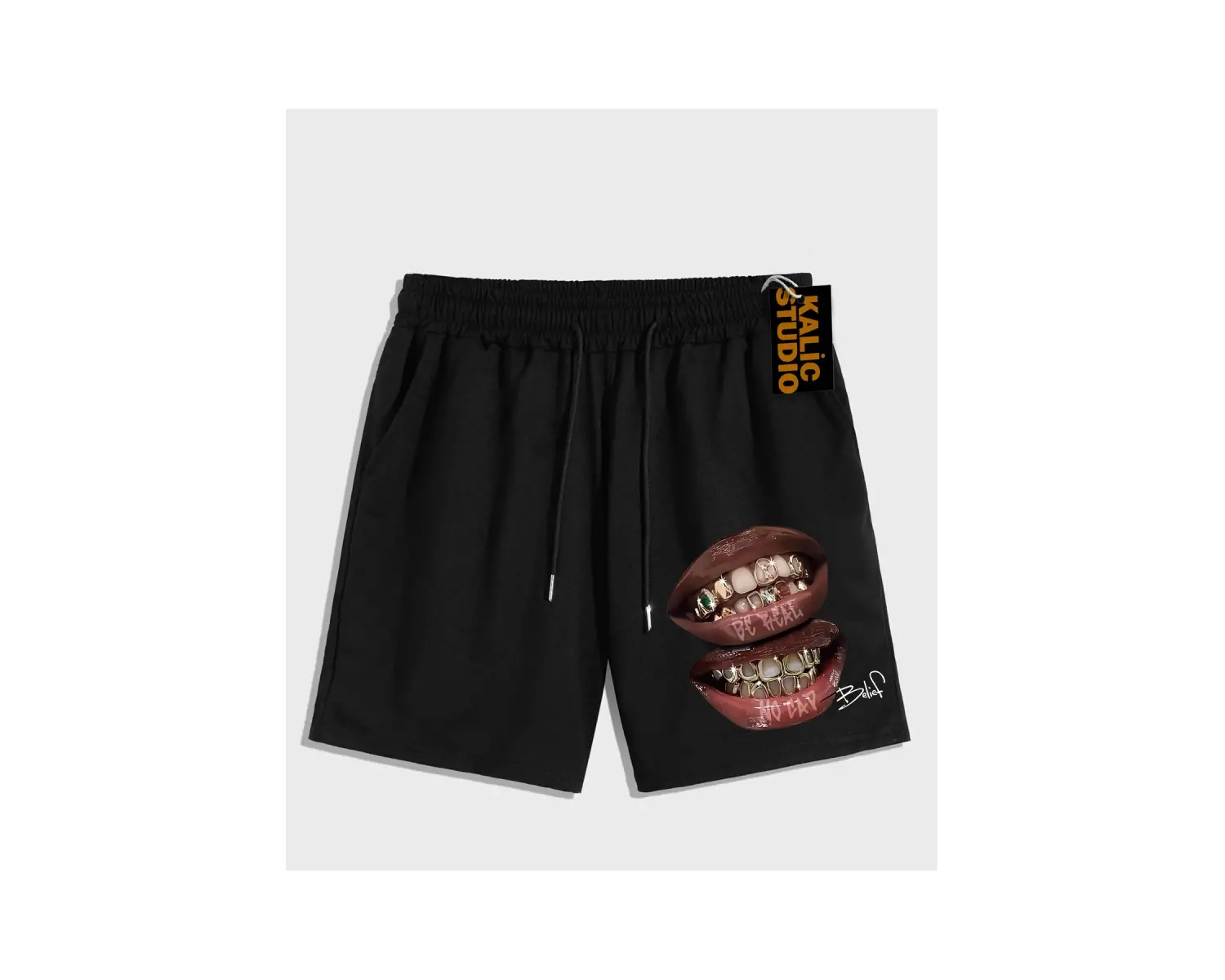 UNİSEX Bay Grillz Desenli Siyah Yazlık ŞORT