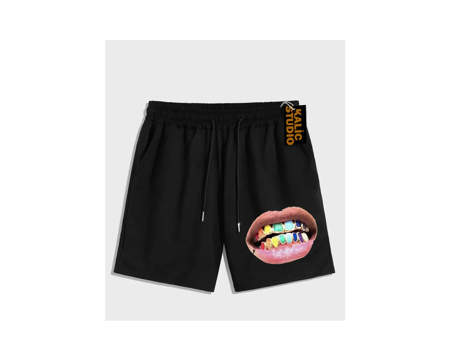 UNİSEX Bay Grillz Desenli Siyah Yazlık ŞORT