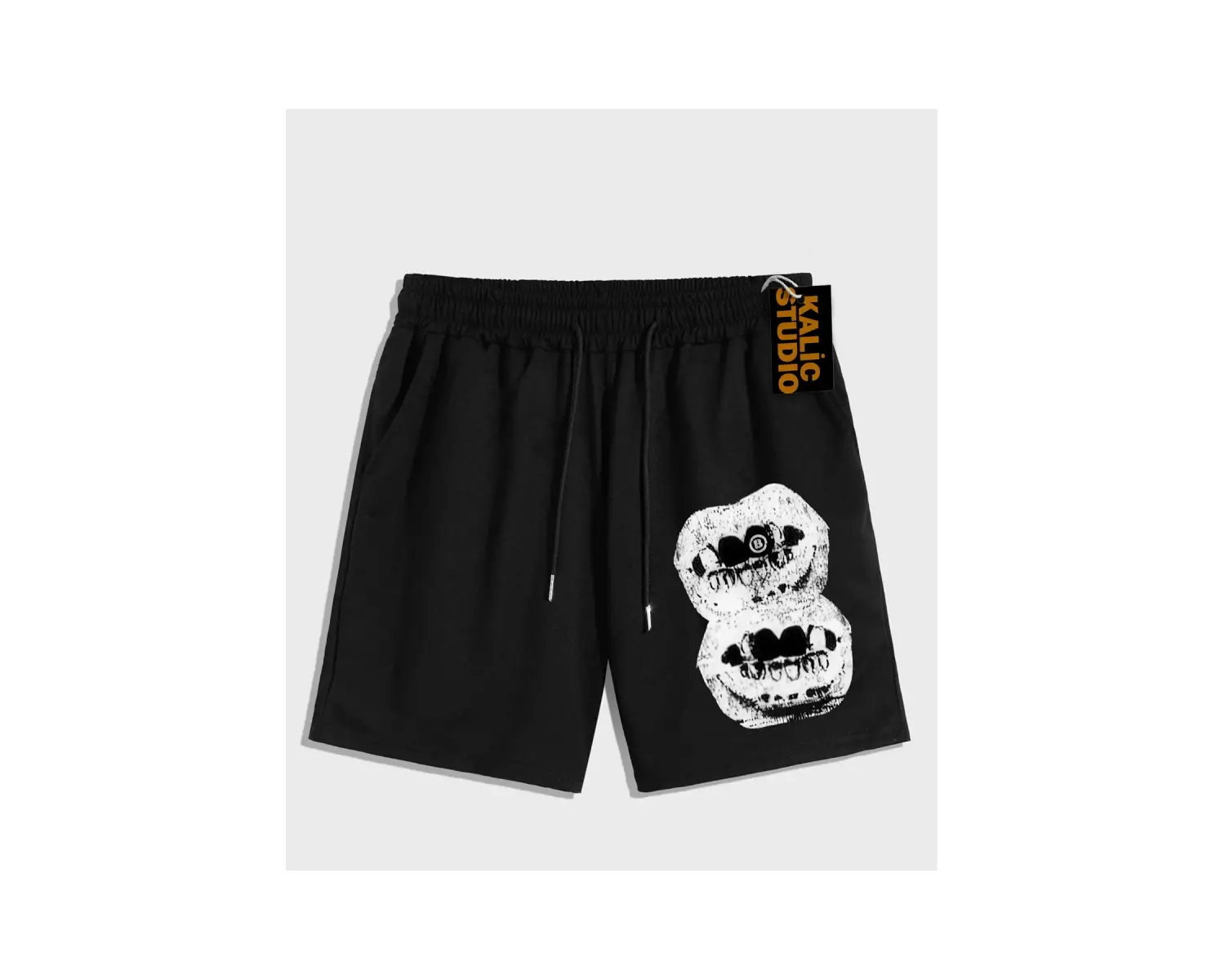 UNİSEX Bay Grillz Desenli Siyah Yazlık ŞORT