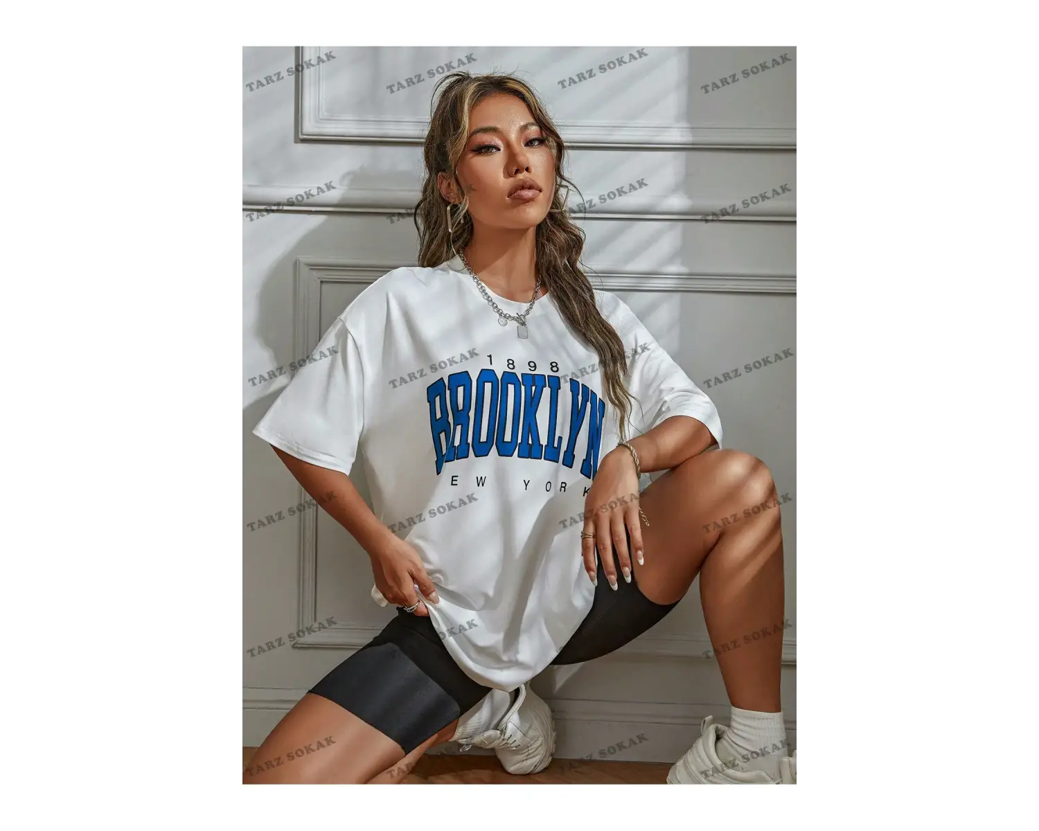 Unisex BAY  Harf Grafikli Düşük Omuzlu Tişört KOD-1306