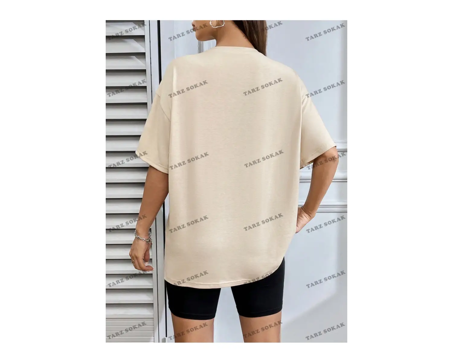 Unisex BAY  Harf Grafikli Düşük Omuzlu Tişört KOD-1309