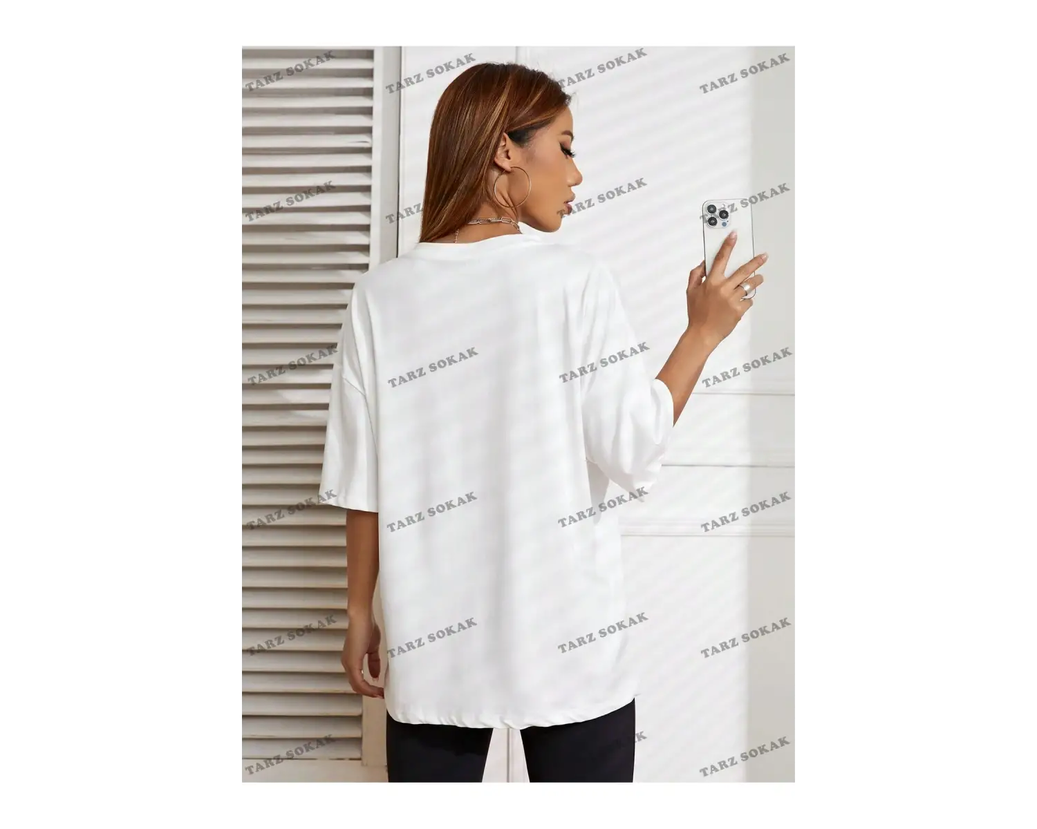 Unisex BAY  Harf Grafikli Düşük Omuzlu Tişört KOD-1322