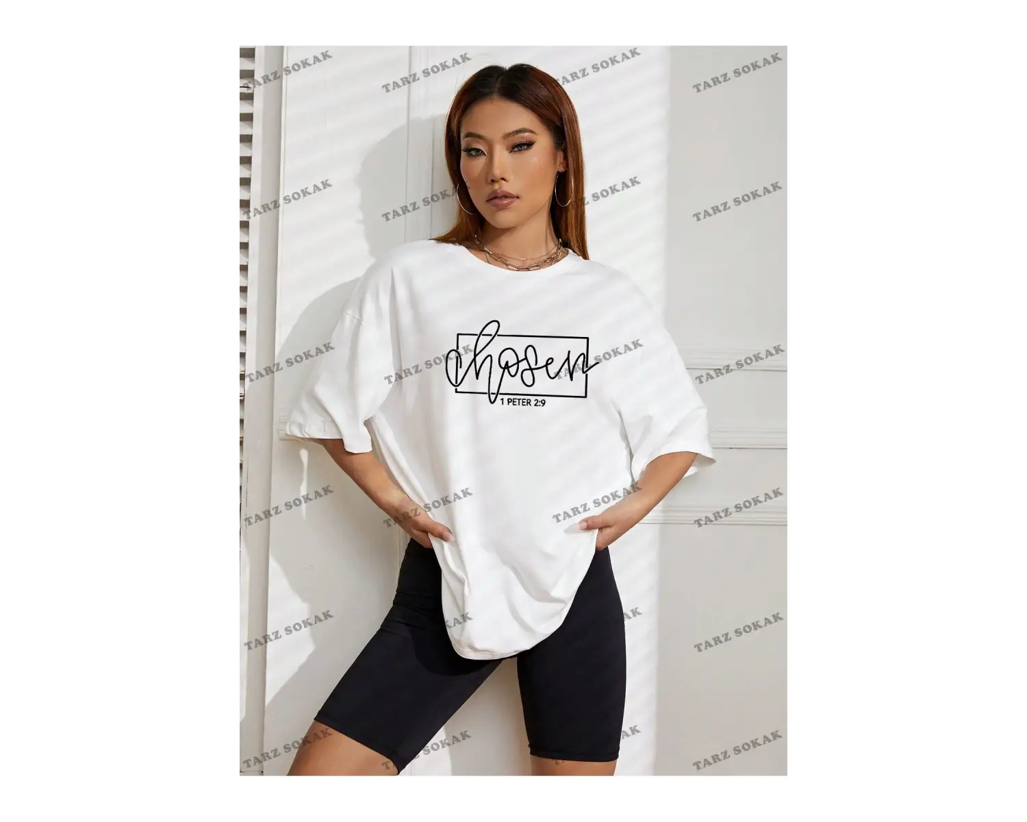 Unisex BAY  Harf Grafikli Düşük Omuzlu Tişört KOD-1322