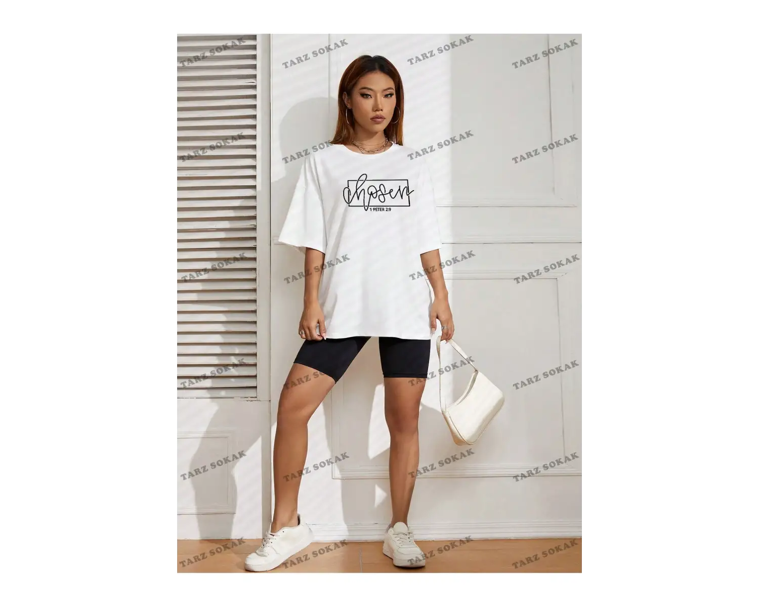 Unisex BAY  Harf Grafikli Düşük Omuzlu Tişört KOD-1322