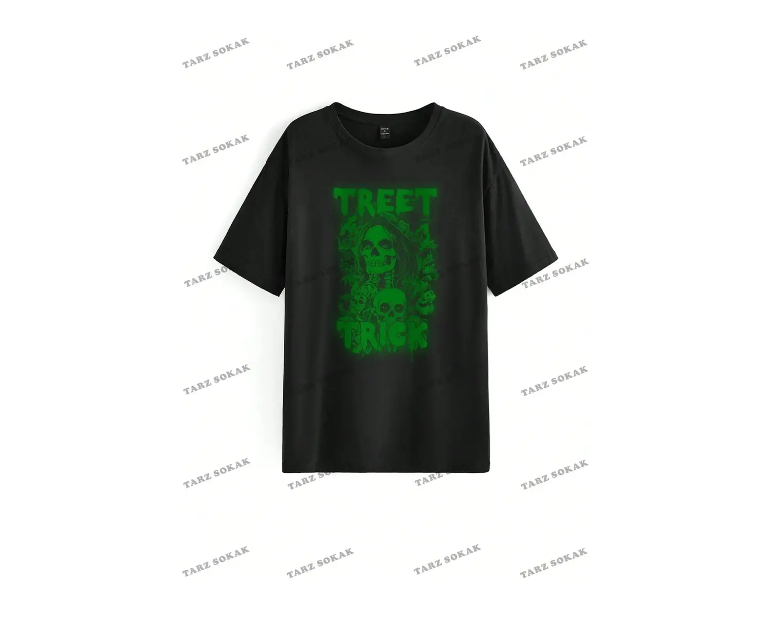 Unisex BAY  İngilizce Harfler Baskılı Kapalı Omuz Tişört KOD-1398