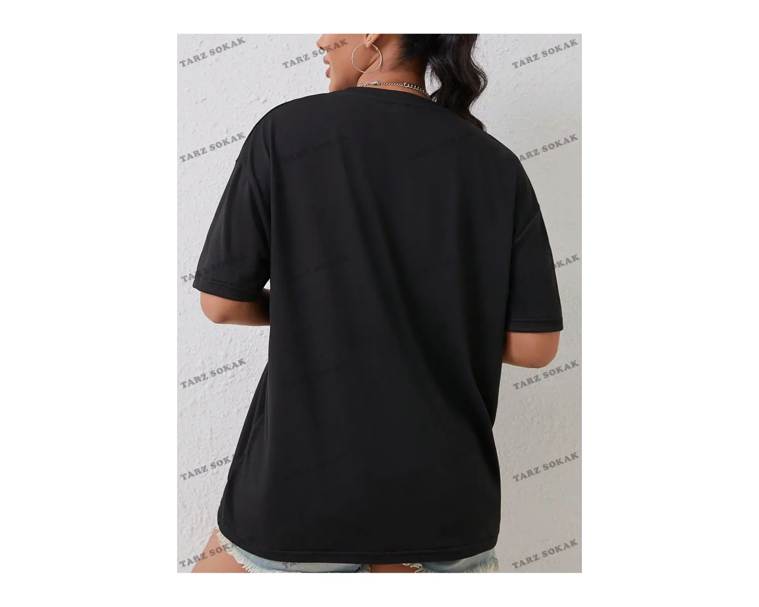 Unisex BAY  Kadın Çizgi Film Karakteri ve Harf Baskılı Tişört KOD-1338