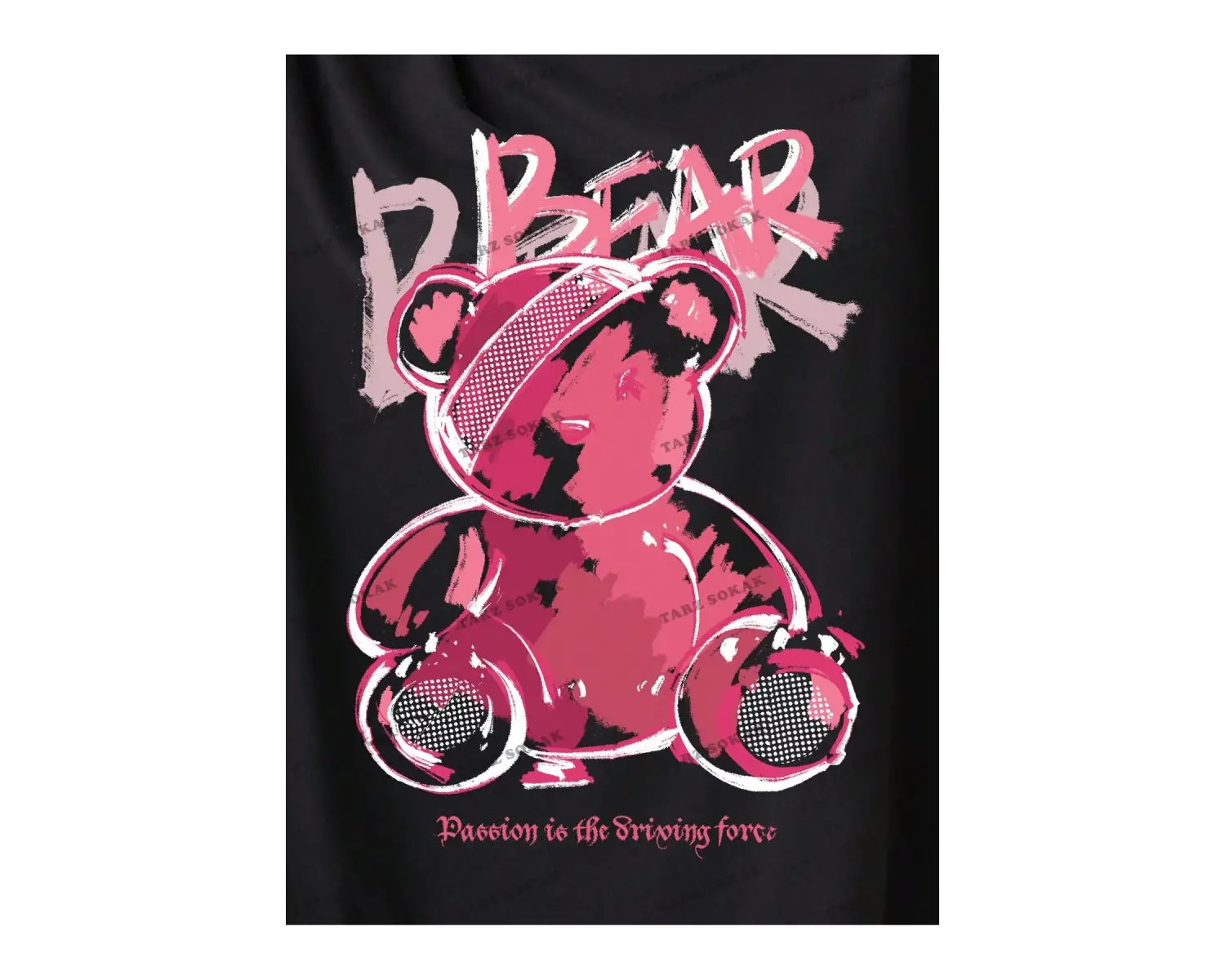 Unisex BAY  Kadın Çizgi Film Karakteri ve Harf Baskılı Tişört KOD-1338