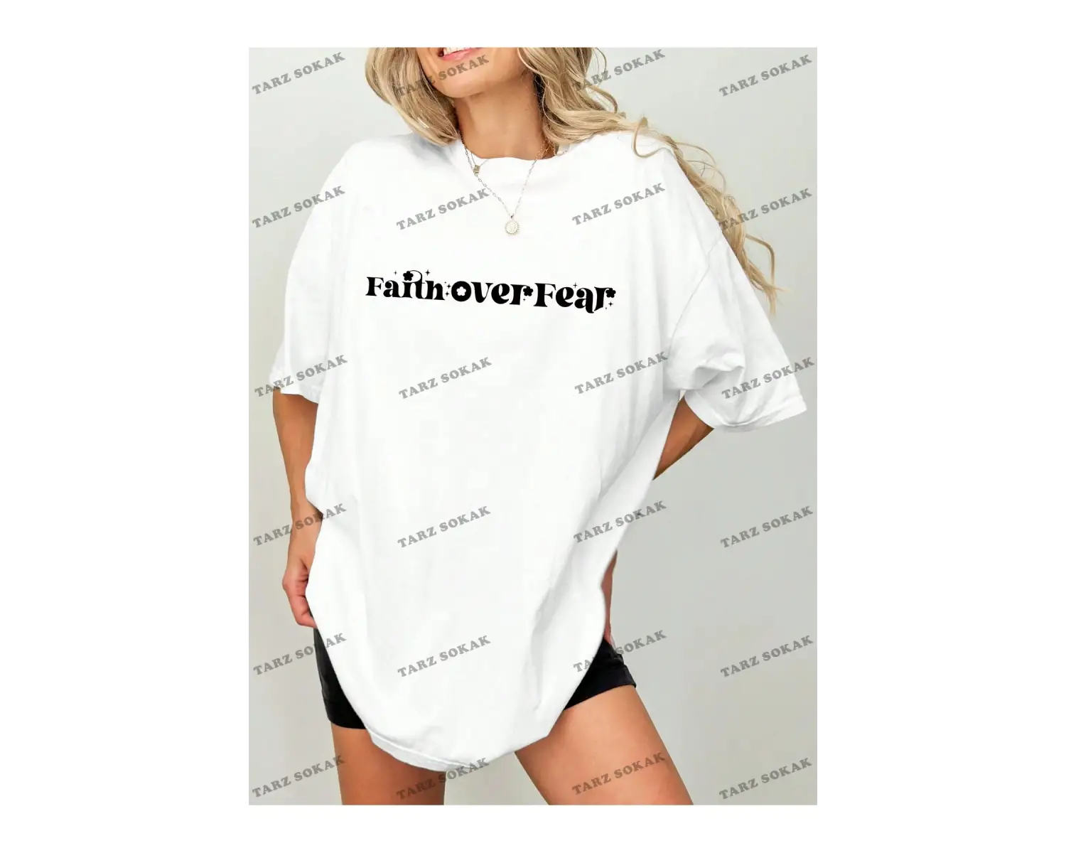 Unisex BAY  Kadın Düşük Omuz Yazılı Baskılı Tişört KOD-1374