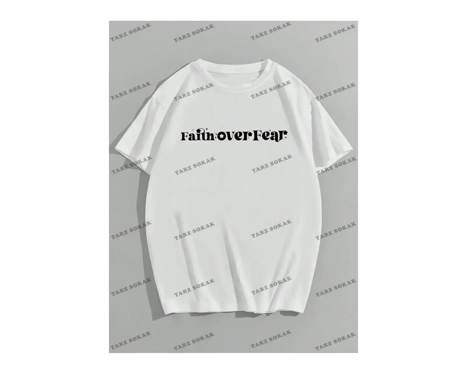 Unisex BAY  Kadın Düşük Omuz Yazılı Baskılı Tişört KOD-1374