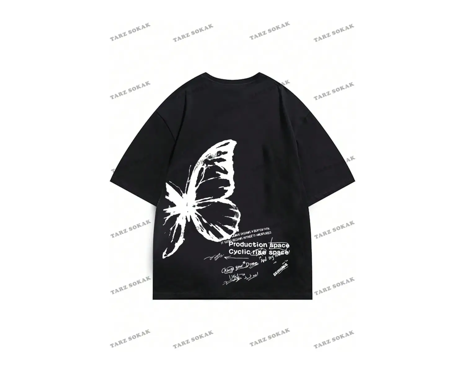 Unisex BAY  Kadın Karikatür Tavşan Baskılı Bol Kesim Tişört KOD-1357