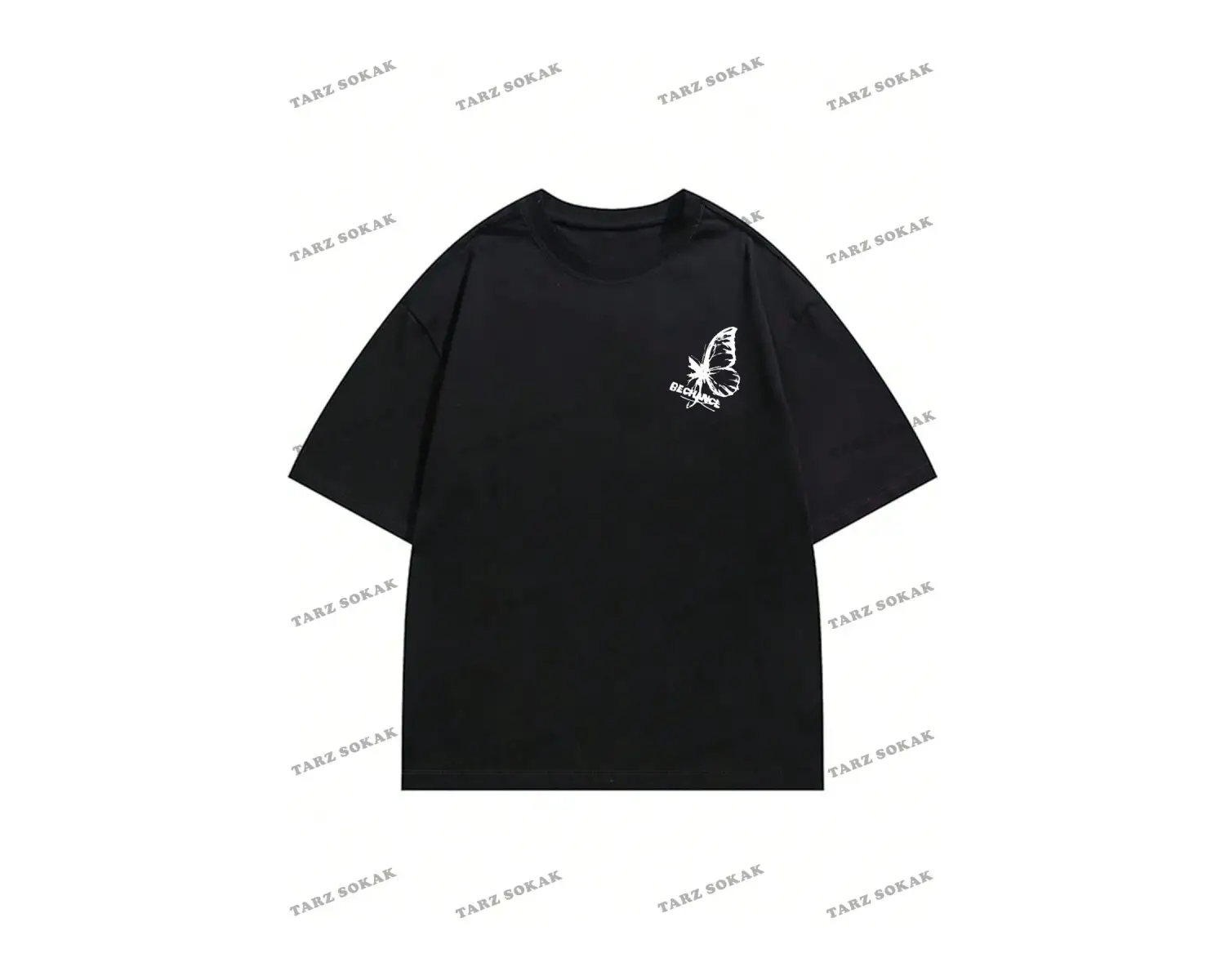 Unisex BAY  Kadın Karikatür Tavşan Baskılı Bol Kesim Tişört KOD-1357