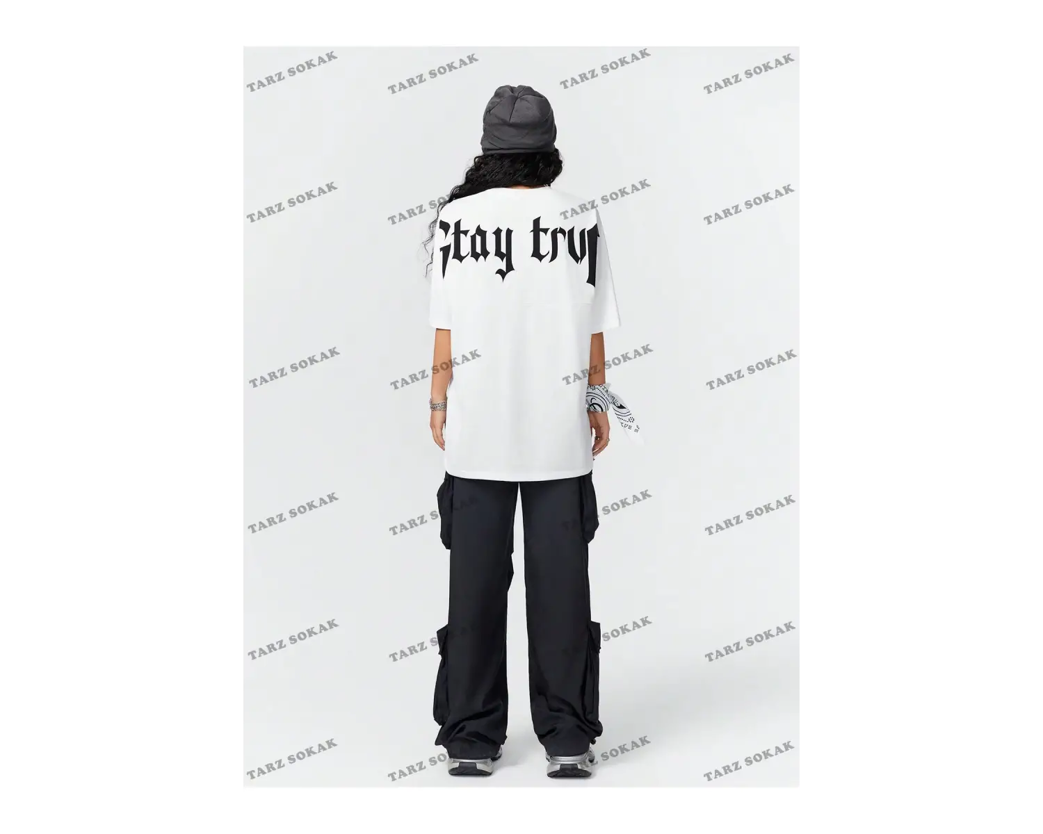 Unisex BAY  Kadın Ultra Bol Basic Harfli Tişört KOD-1383