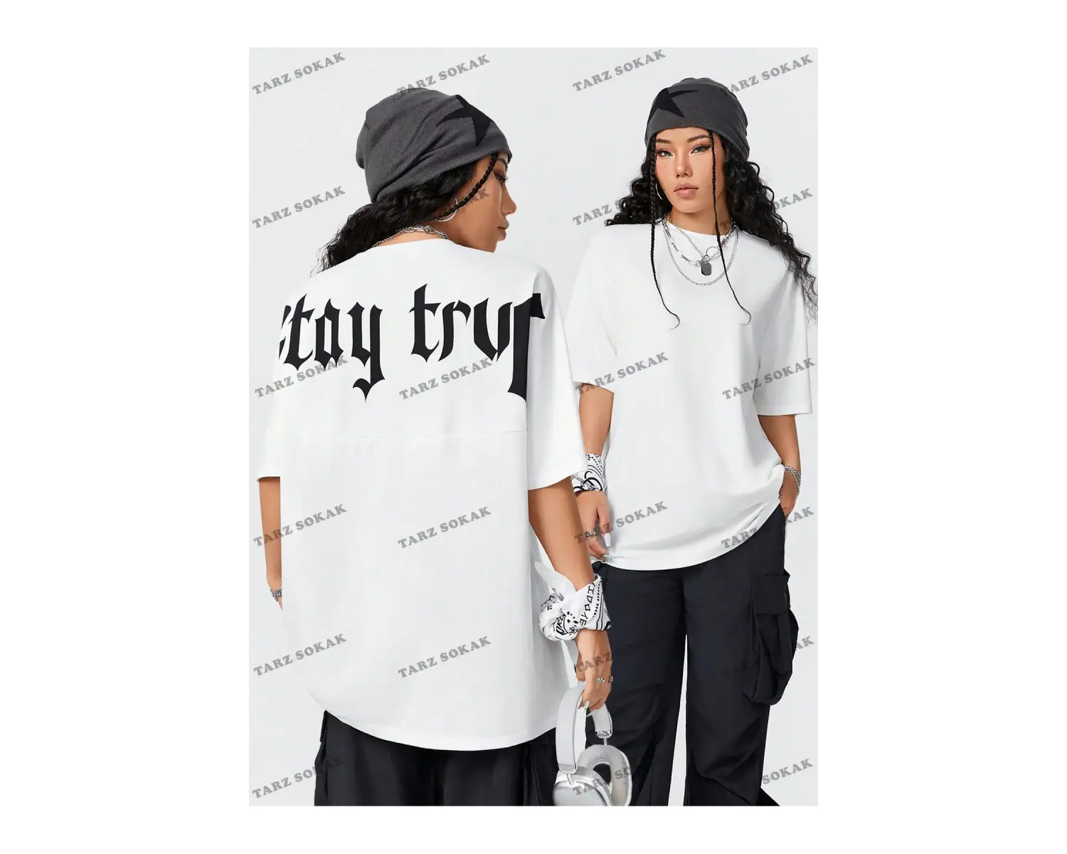 Unisex BAY  Kadın Ultra Bol Basic Harfli Tişört KOD-1383