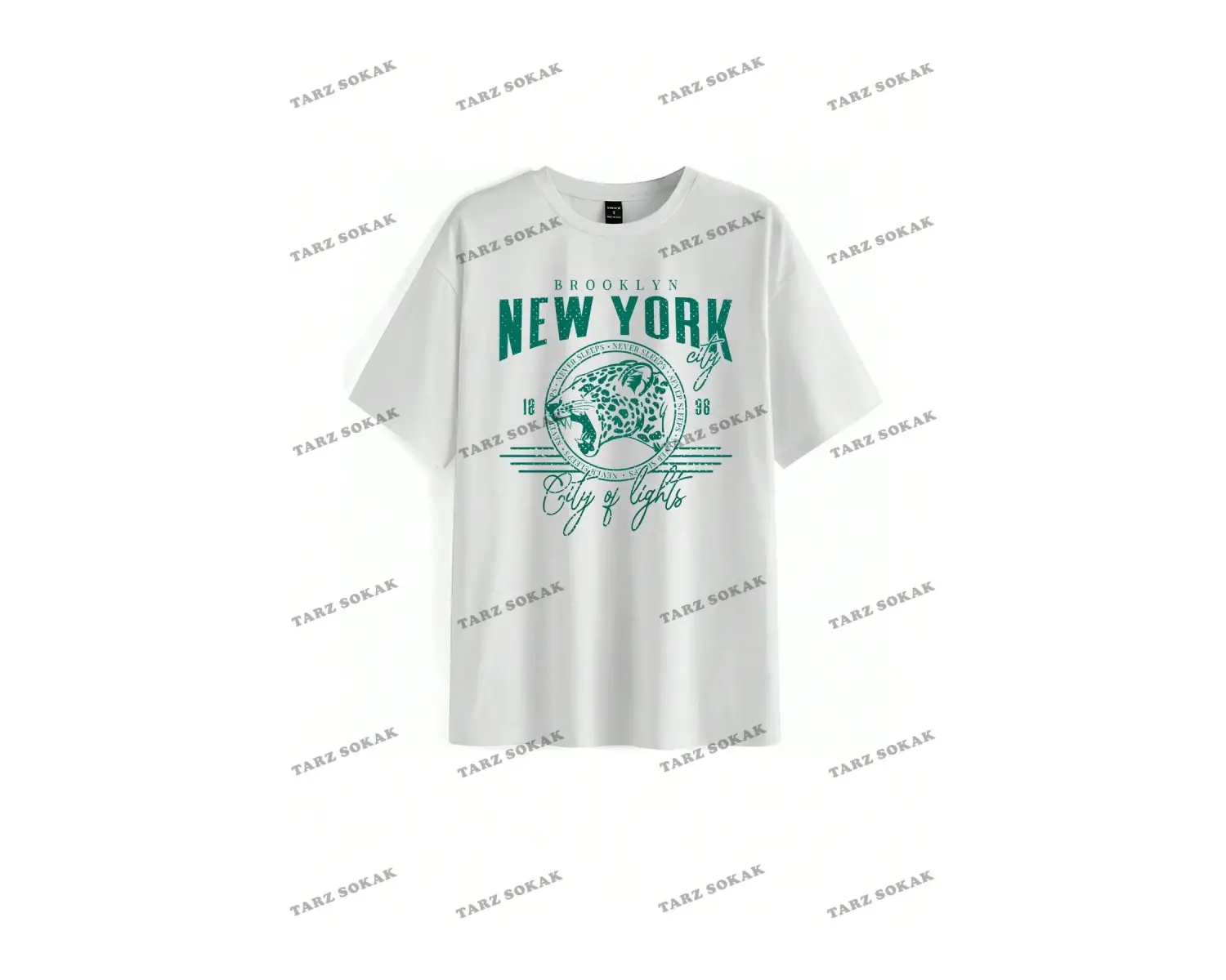 Unisex BAY  LOONEY TUNES X Karikatür Grafik Düşük Omuz Büyük Boy Tişört KOD-1320