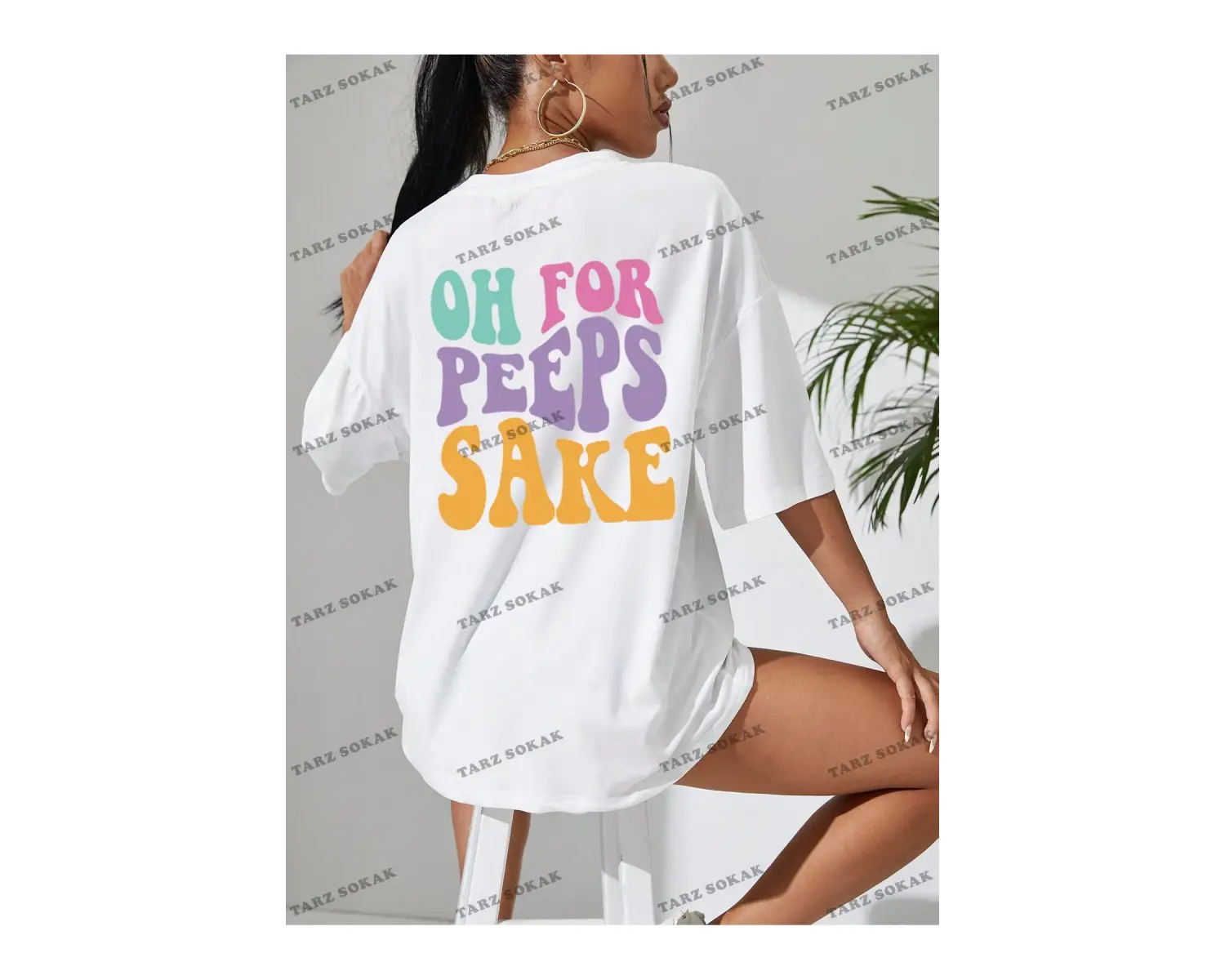 Unisex BAY  Qutie Sloganlı Grafik Düşük Omuz Tişört KOD-1371