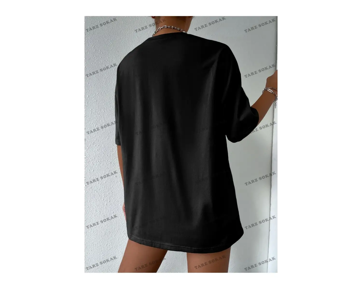 Unisex BAY  Şekil Grafiği Düşük Omuzlu Tişört KOD-1310