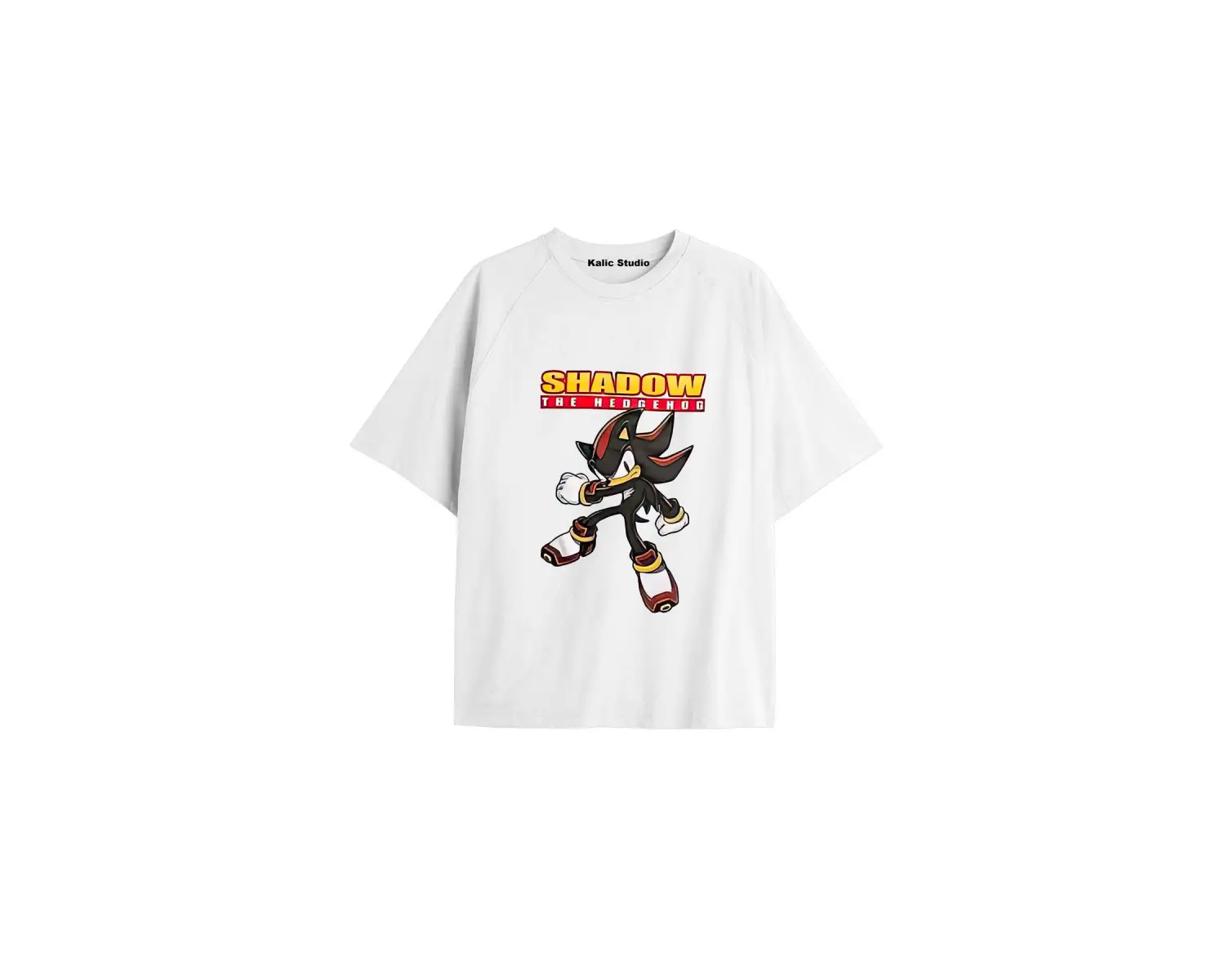 UNİSEX Bay Sonic Desenli Beyaz Yazlık T-shirt