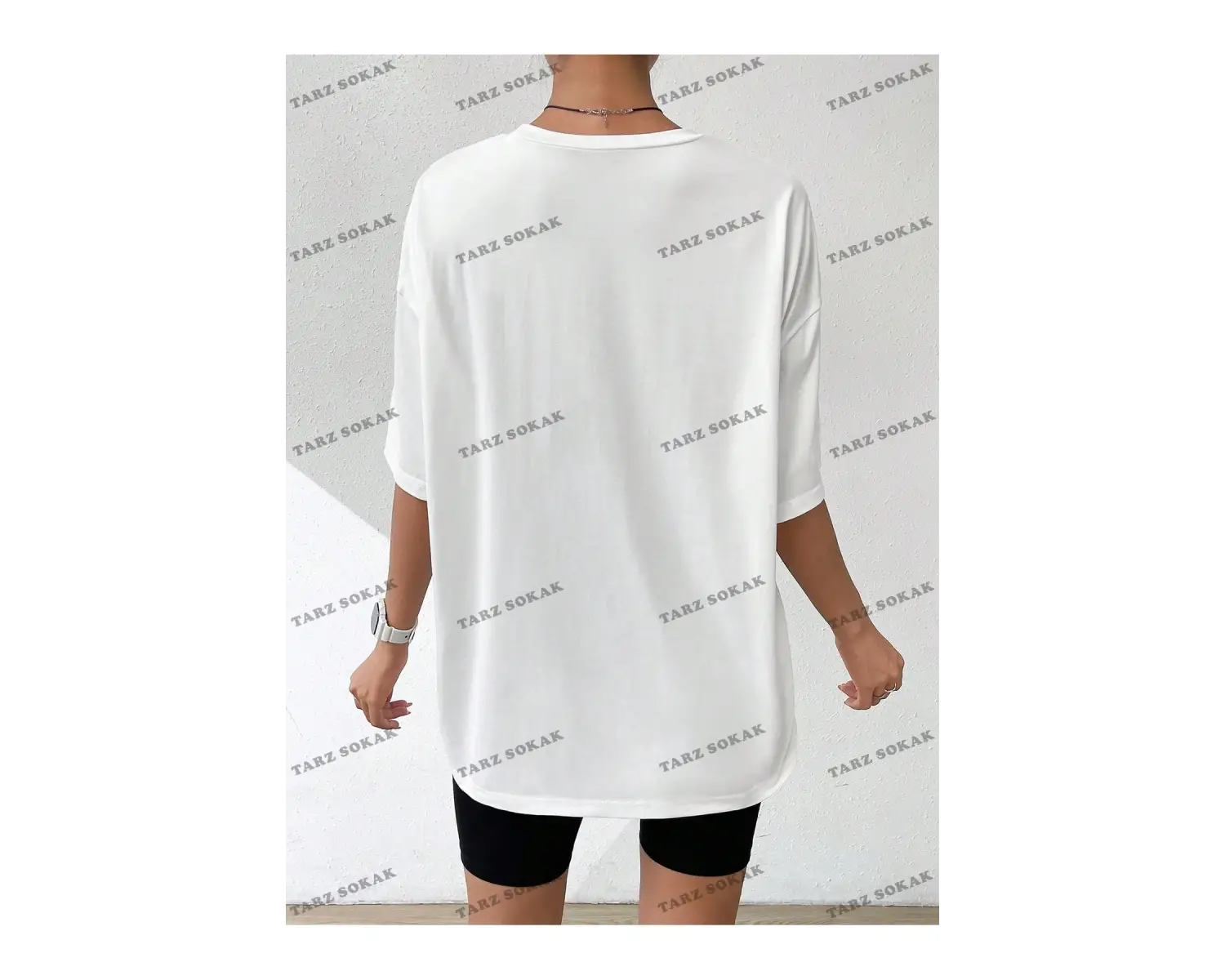 Unisex BAY  Yaz Beyaz Y2k Soyut Şekil Grafik Damla Omuz Tee Grafik Gömlek KOD-1360