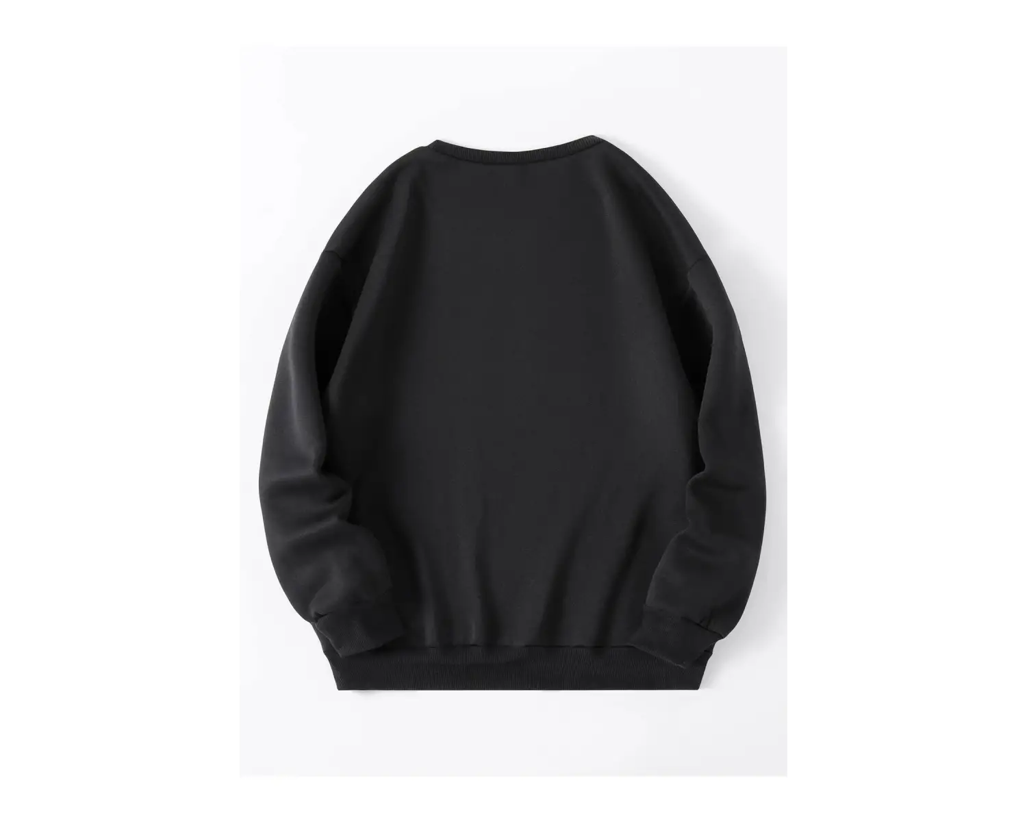 Unisex Belief Baskılı Oversize Bisiklet Yaka Sweatshirt Siyah