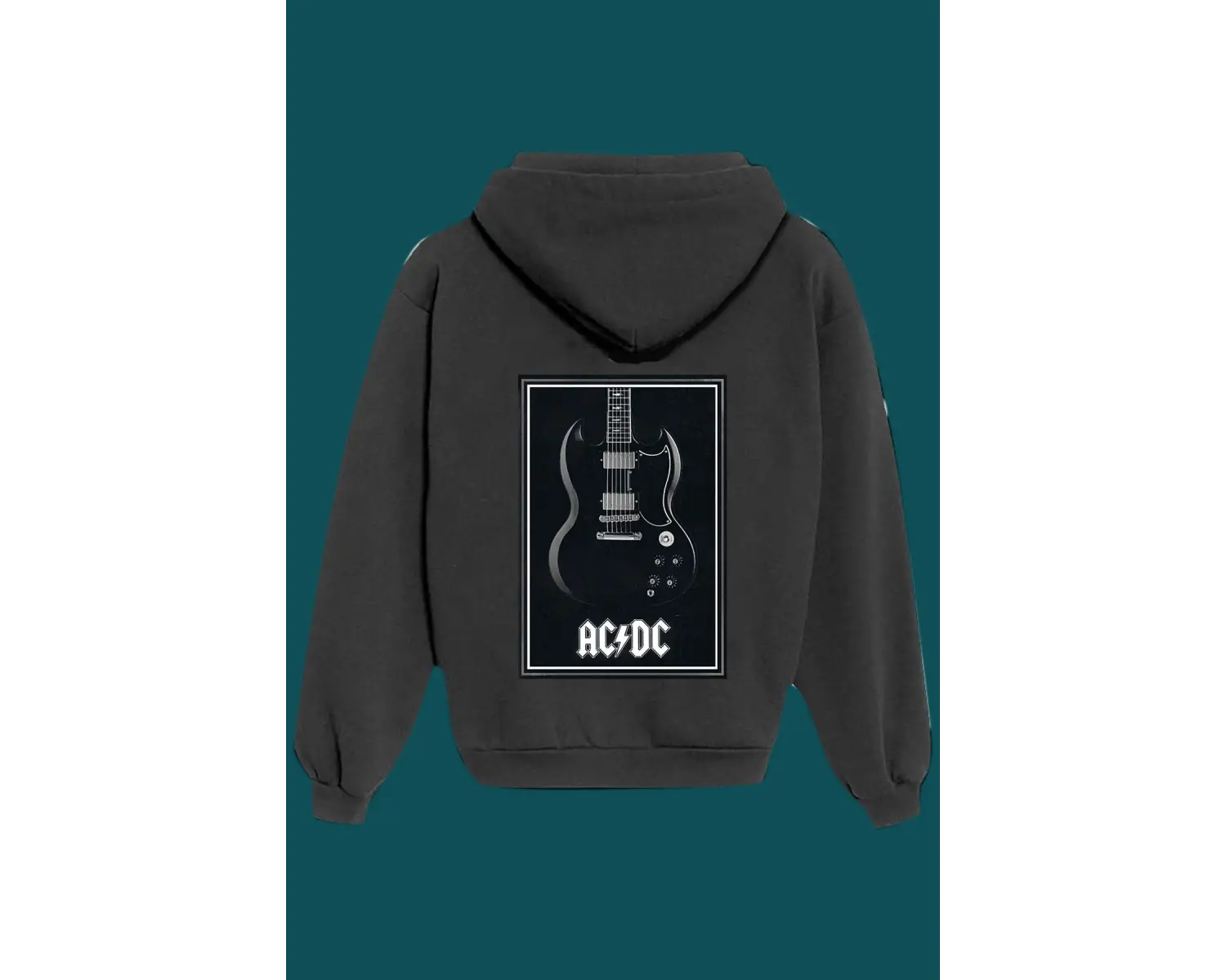 Unisex Beyaz Ac-dc Sırt Baskılı Sweatshirt