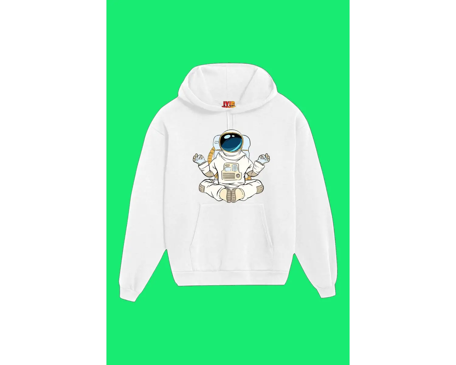 Unisex Beyaz Astronot Baskılı Sweatshirt