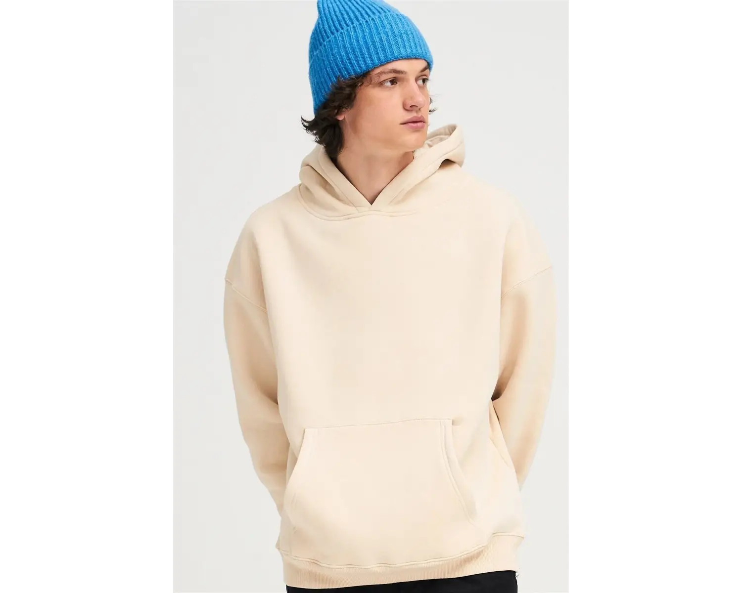 Unisex Beyaz Basic Sweatshirt Trndz200