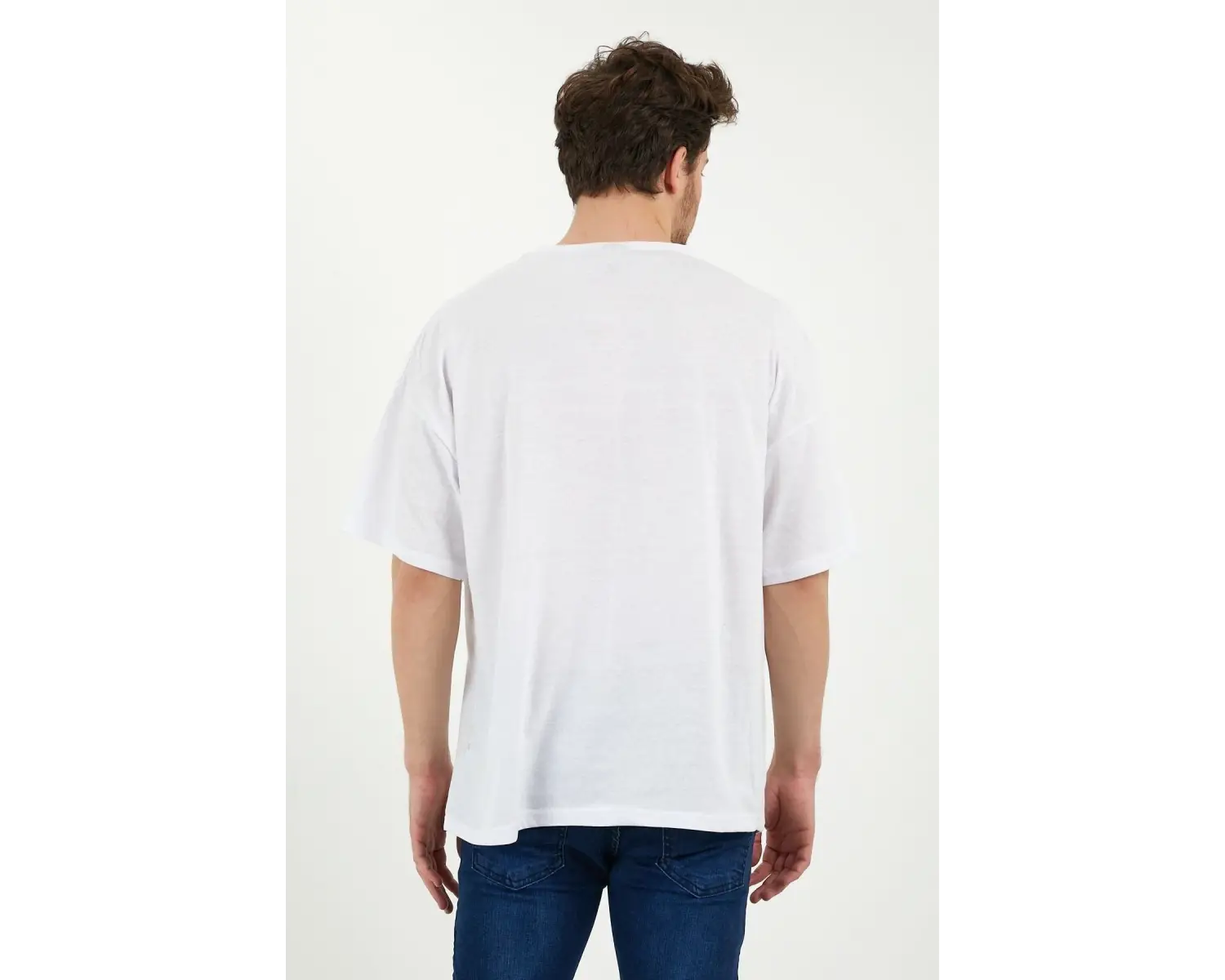 Unisex Beyaz Bol Kesim Oversize Tshirt