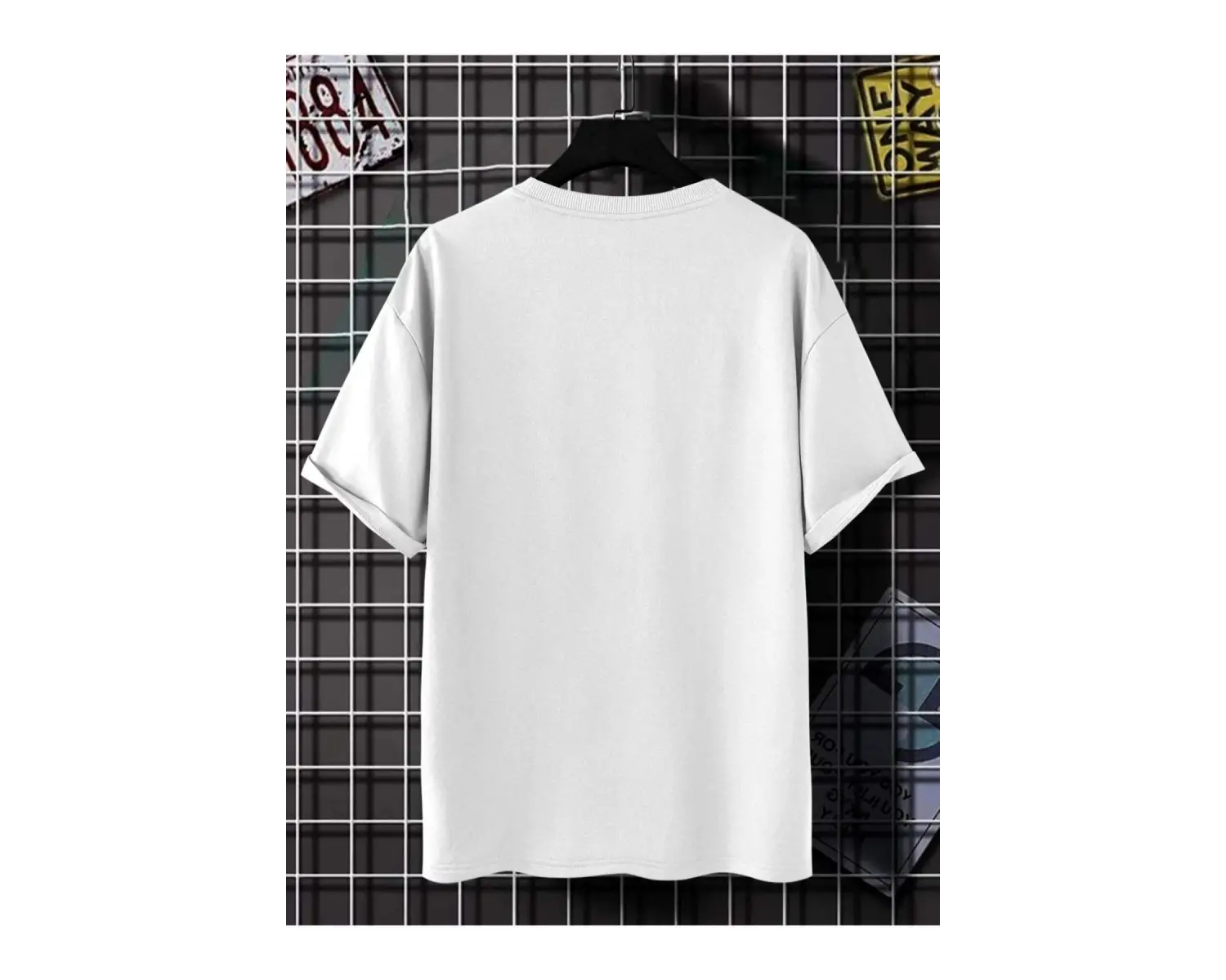 Unisex Beyaz Forgotten Oversize Bisiklet Yakak Tshirt