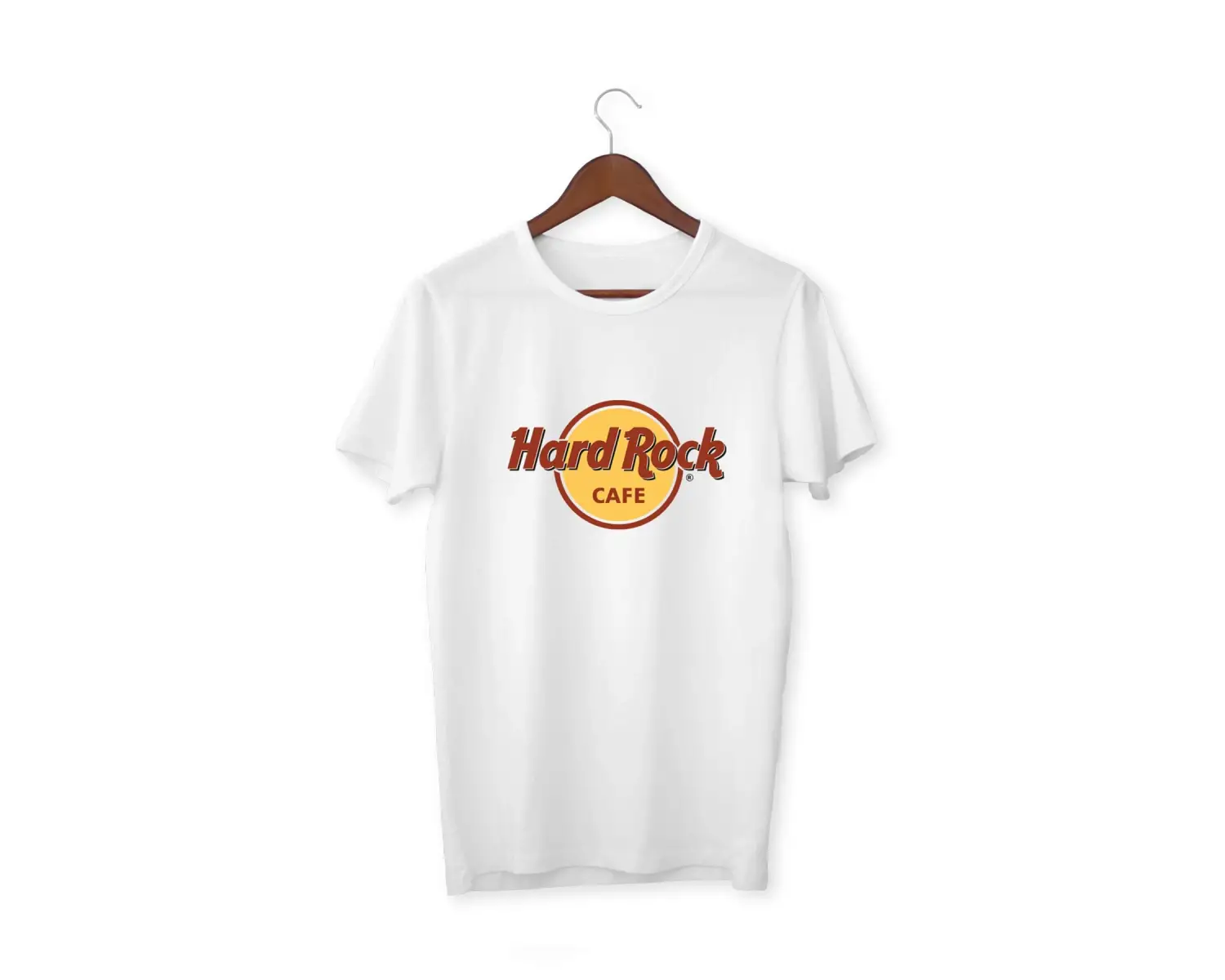 Unisex Beyaz Hardrock Baskılı T-shirt