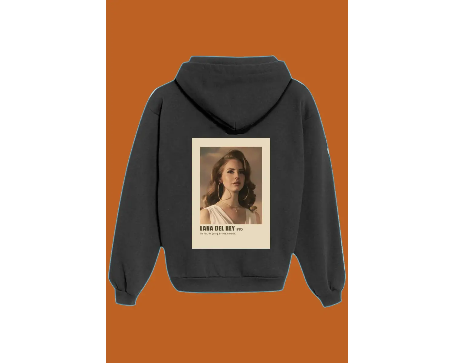 Unisex Beyaz Lana Del Rey Sırt Baskılı Sweatshirt